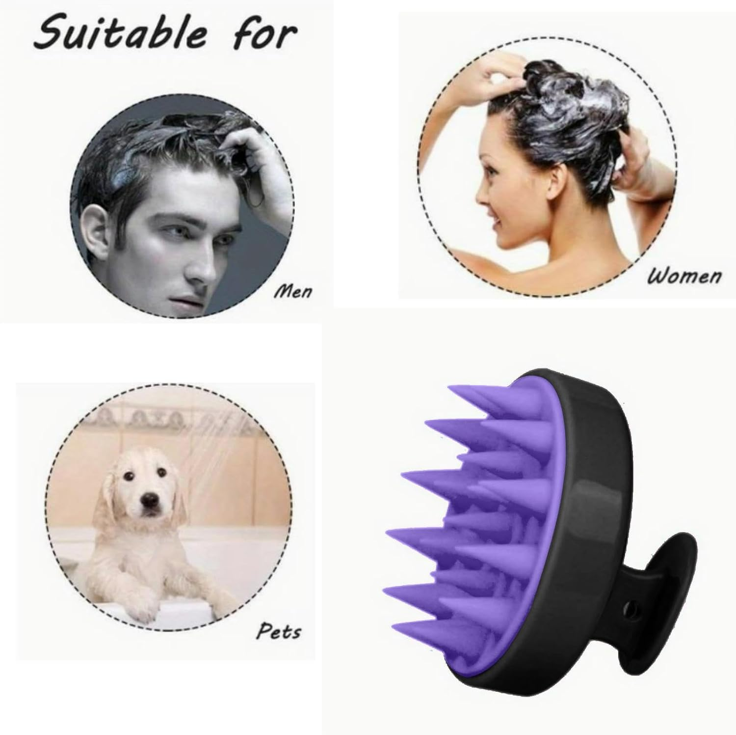 ZALHIN Silicone Scalp Massager Brush - Ergonomic Scalp Massage Brush, Soft Hair Scrubber for Shower, Hotel, Travel & Dormitory Use image number 5