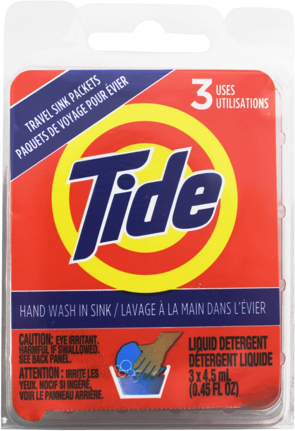 Tide Travel Sink Packets 3Ct Laundry Detergent for Hiking, RV, Camping, Backpacking, Outdoors, International (Pack of 2) image number 1