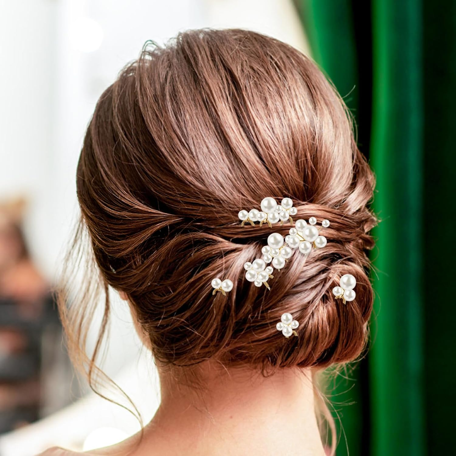 9 Pieces Pearl Wedding Hair Pin Exquisite Wedding Accessories Gorgeous Pearl Hairpin Decorations for Women Bridal Hairpin Decor Suitable for Brides Bridesmaids and Hosts image number 1