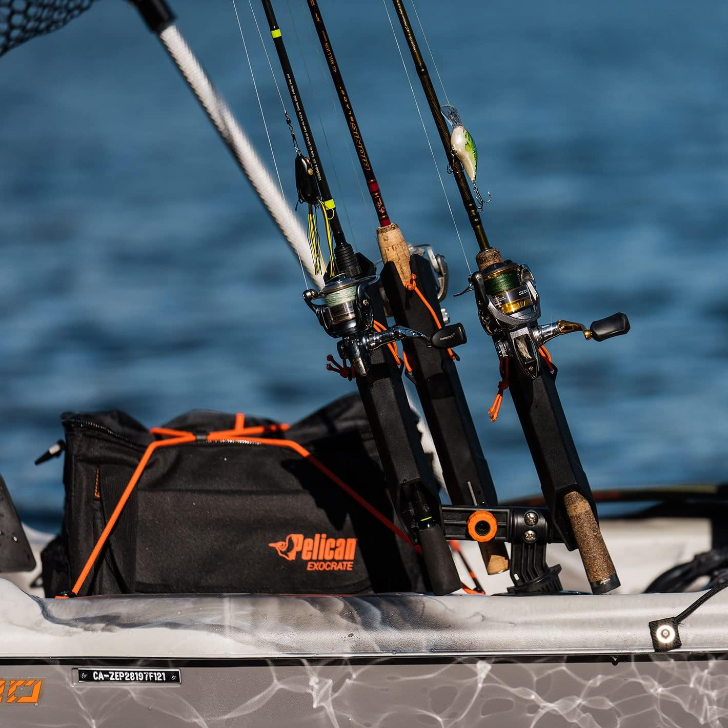 Pelican - Rocket Launcher Rod Holders - Adjustable 3 Rods Holder Fishing Poles - Universal Rod Holders, Black image number 3