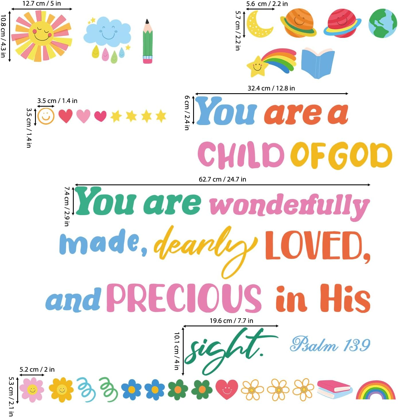 DECOWALL DS6-8085 Bible Quote Wall Stickers Decals Kids Inspirational Christian Vinyl Home Bedroom Religious Room Living Scripture Art God Prayer image number 2