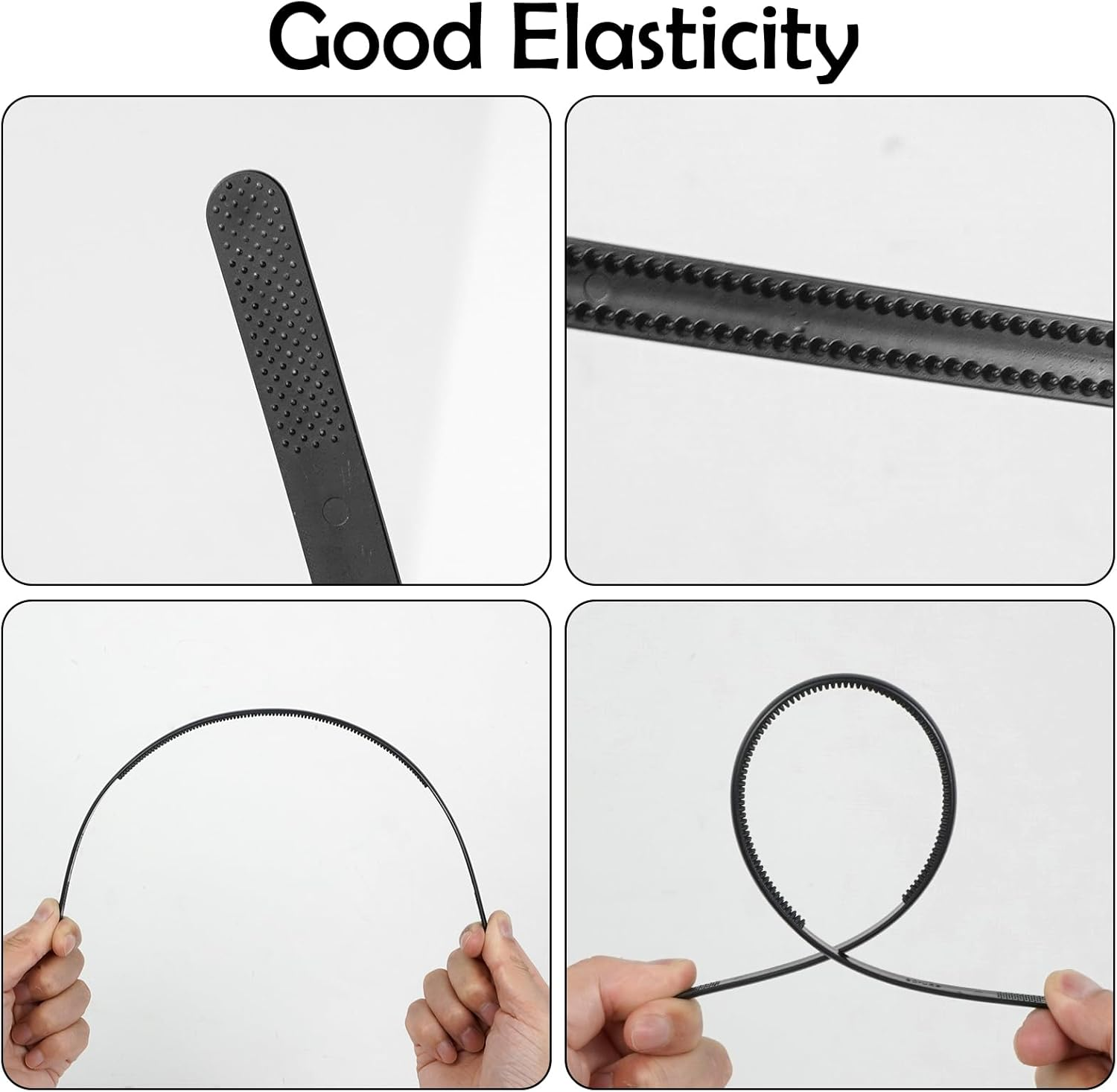 XWCHASA Pack of 6 Women'S Thin Black Soft and Elastic Hair Bands, Hair Accessory for Makeup, Face Washing, Yoga, Jogging, Climbing image number 3