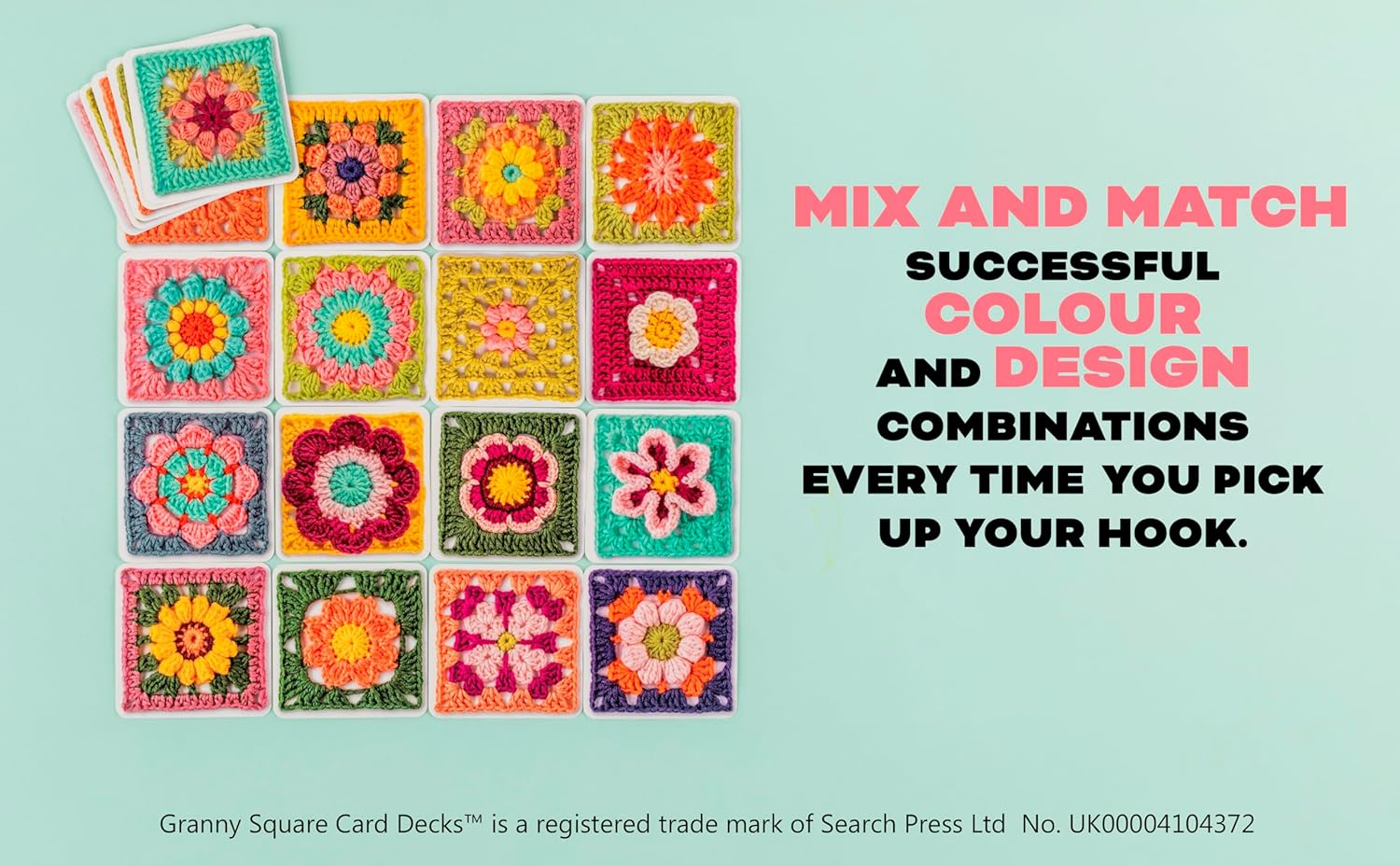 The Granny Square Flowers Card Deck: 50 Mix and Match Designs image number 1