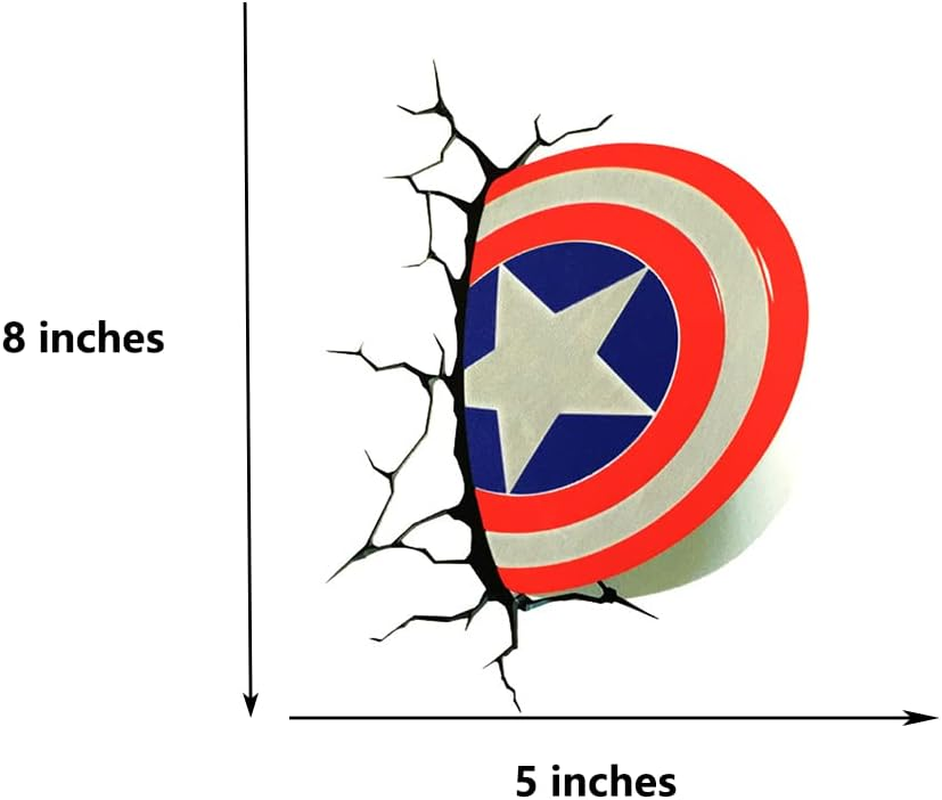 6.7 Inch 3D Car Stickers Ripped Metal Creative Stickers Vinyl Waterproof Car Bumper Stickers Reflective Stickers Graphics Auto Parts (Shield)