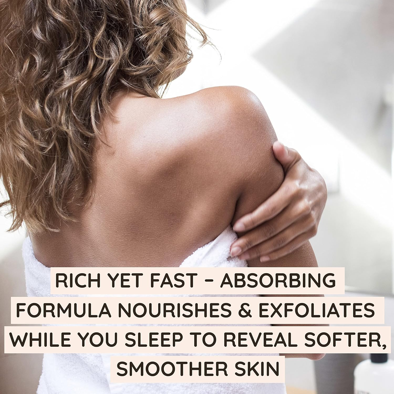 Aveeno Tone + Texture Renewing Body Night Cream with Prebiotic Oat, Gently Exfoliates & Moisturizes Sensitive Skin, Instantly Softens & Smooths & Intensely Nourishes, Fragrance-Free, 8 Oz