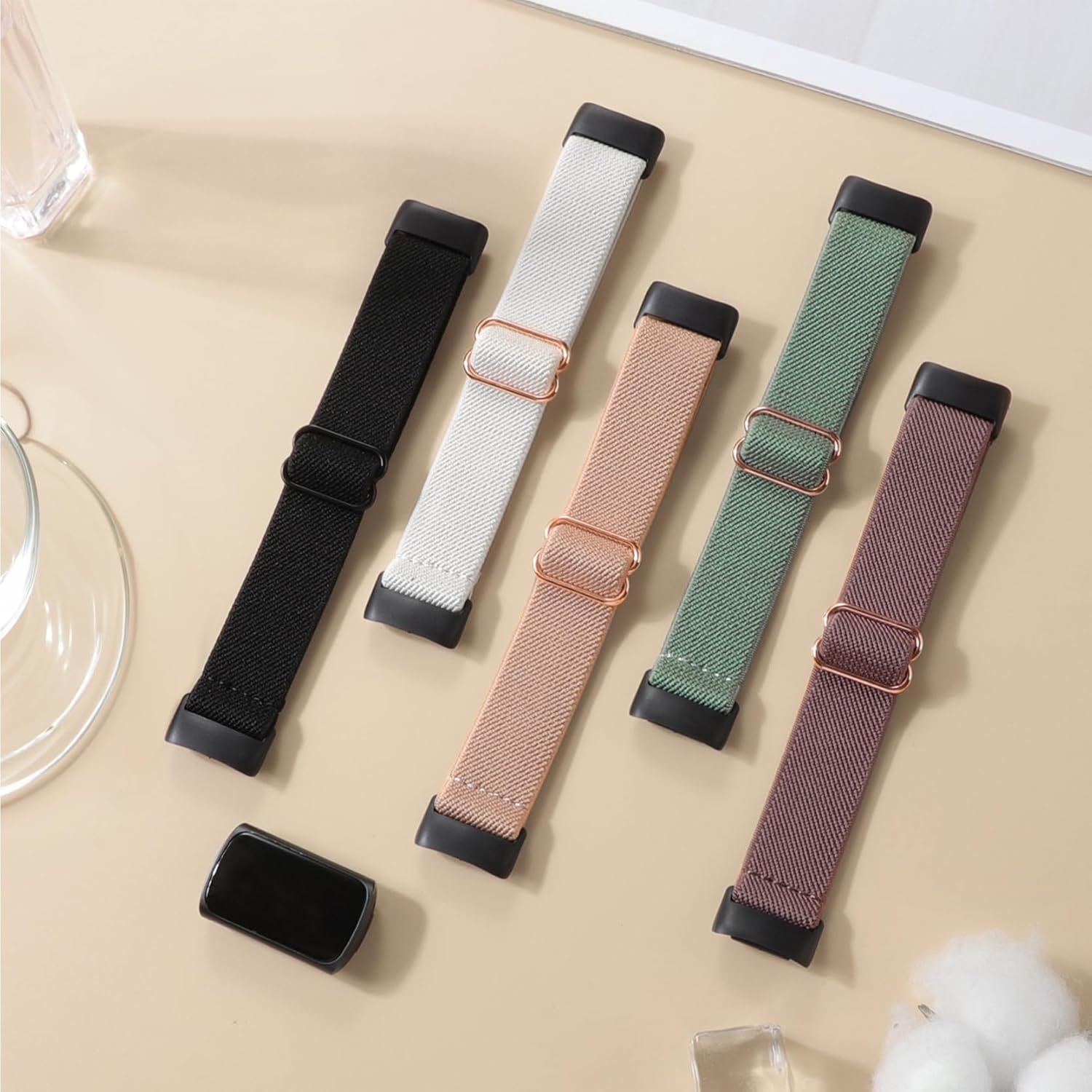 Everact 5 Pack Stretchy Nylon Compatible with Fitbit Charge 6 Bands/Fitbit Charge 5 Bands for Women Men, Elastic Adjustable Straps Sport Replacement Wristbands for Fitbit Charge 5/6 Watch image number 2