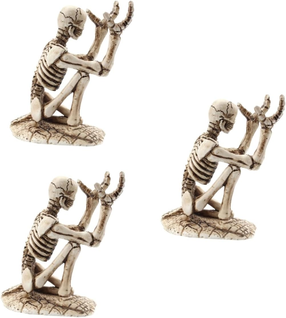 Amosfun 3Pcs Mini Skeleton Pencil Holder Decoration for Desktop Pencil Storage Bracket for Halloween Party and Home Office Accessories image number 3
