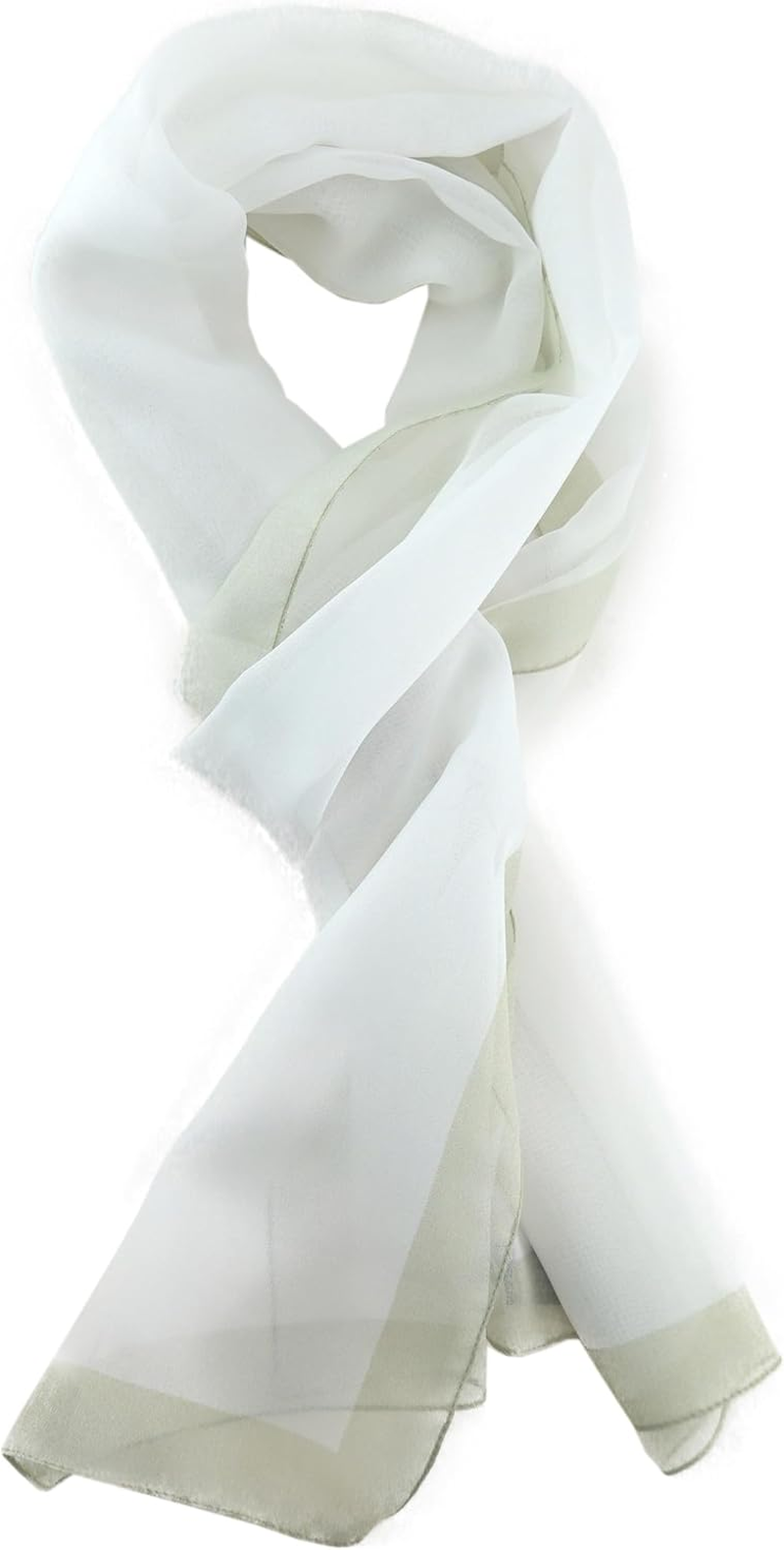 Tigertie Women'S Chiffon Scarf in Plain Colour - Scarf Size 160 Cm X 36 Cm - Made in Italy - Beige Ochre image number 5