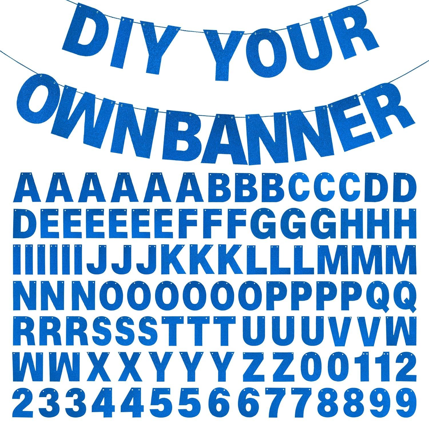 DIY Banner Kit with Letters Glitter Banner Letters Gold Customizable Birthday Banners Graduation Banner Custom Party Hanging Banner for Graduation Wedding Party Baby Shower Decoration (Gold)