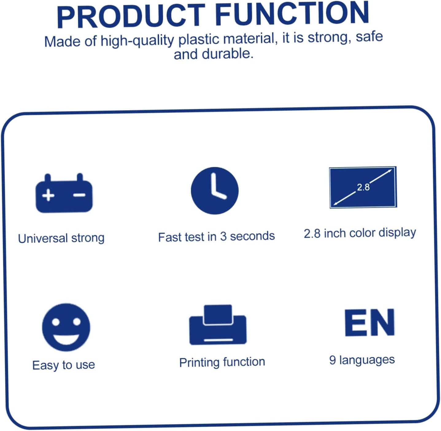 LIFKOME 12V Car Battery Tester Professional Automotive Battery Analyzer High-Definition Display Accurate Measurement Language Options Practical Testing Equipment for Vehicles