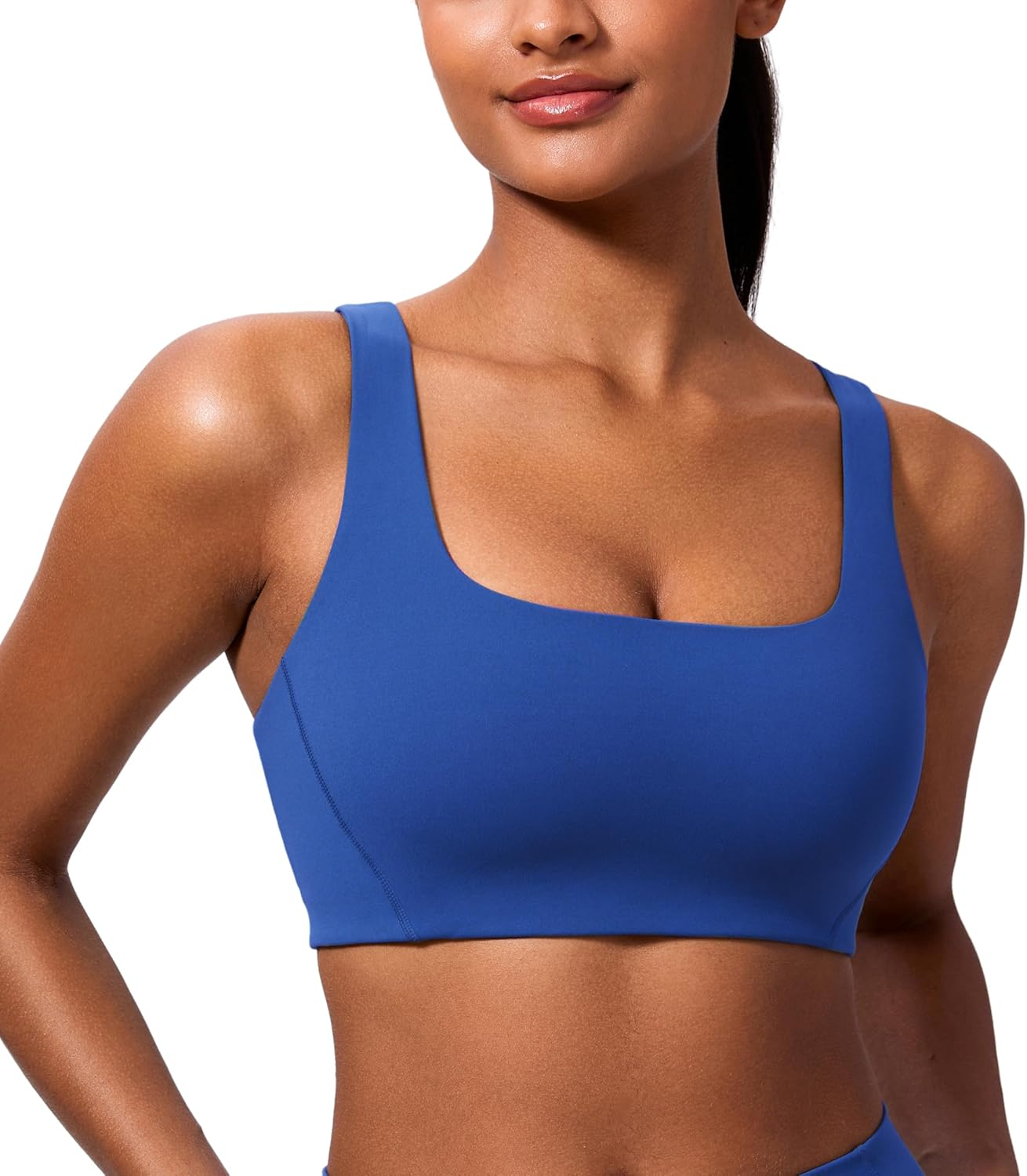 CRZ YOGA Butterlift Double Lined Square Neck Sports Bras for Women - Wireless V-Shaped Racerback Workout Yoga Bra Non Padded image number 1