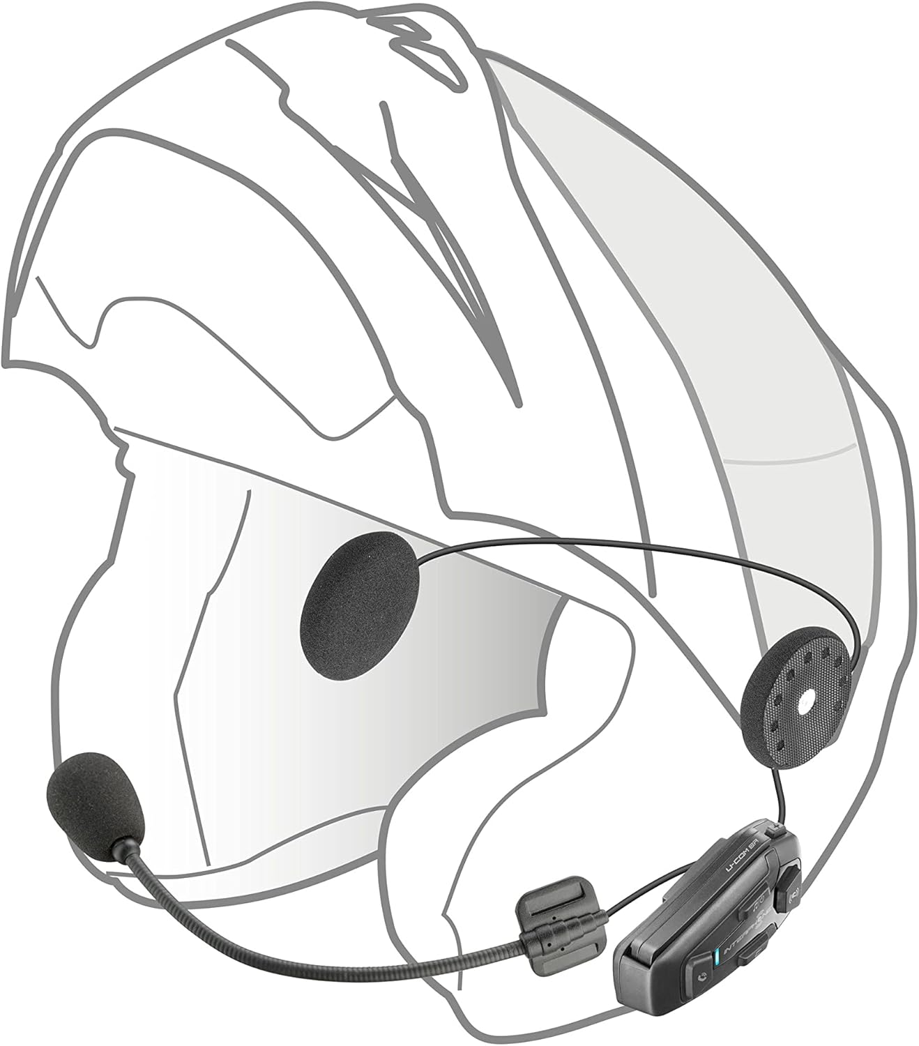 INTERPHONE U-Com8R Single Pack Motorcycle Intercom with Mesh 2.0 Communication, up to 24 Riders, 1.6 Km Distance, 18 Hours Battery Life, TFT and GPS Compatible, 40Mm HD Speaker image number 6