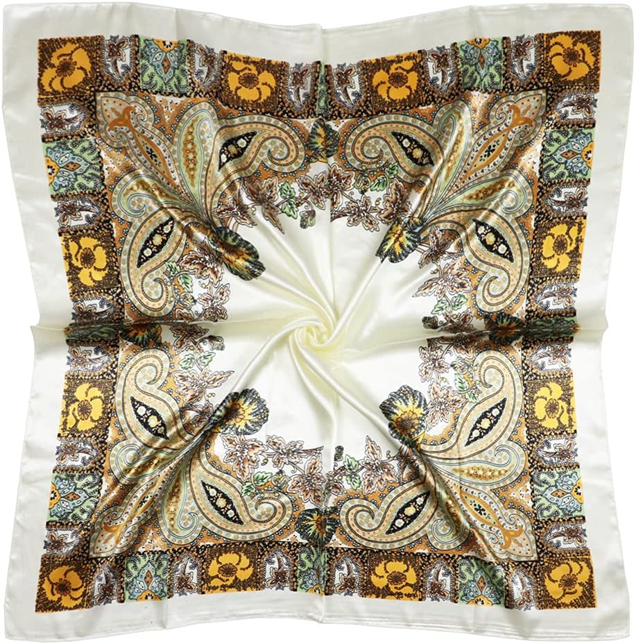 Vabovin Women'S 35" Satin Square Silk like Hair Scarves and Wraps Headscarf for Sleeping