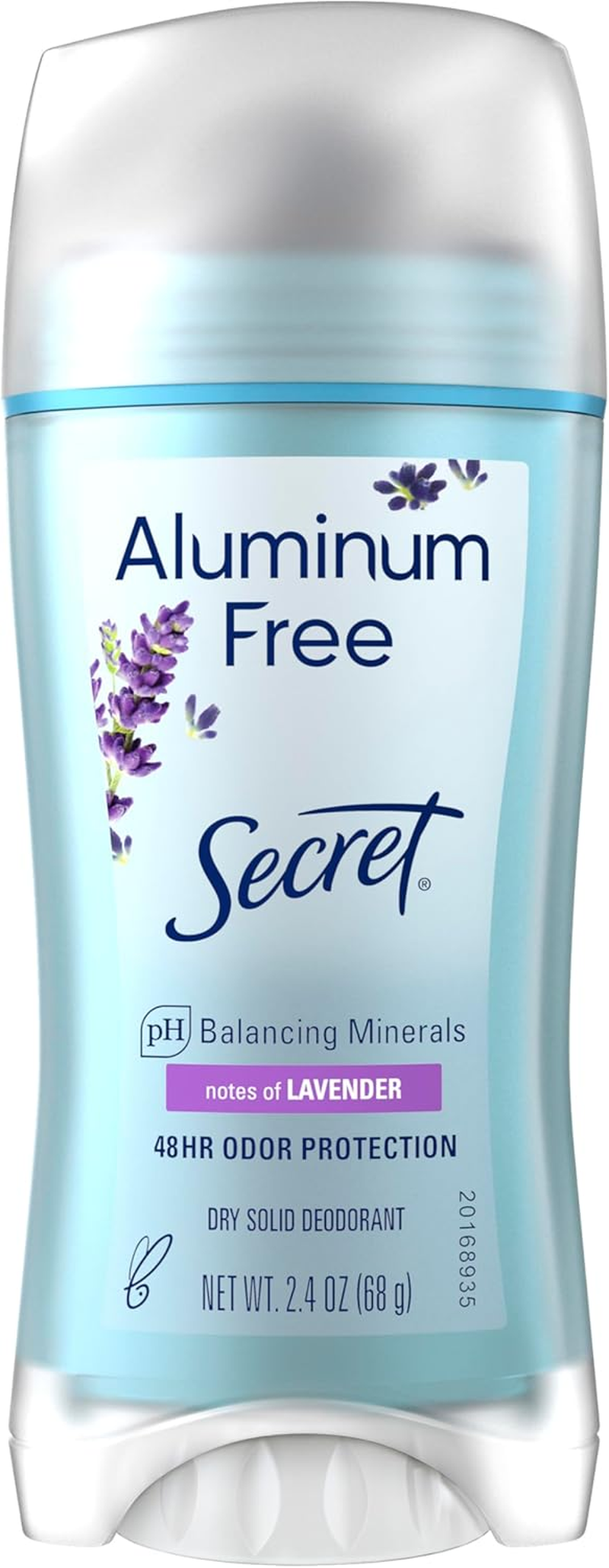 Secret Aluminum Free Deodorant for Women, 48Hr Odor Protection, Naturally Derived Ingredients, Free of Parabens Dyes Talc & Baking Soda, PH Balanced, Dry Solid, Lavender Scent, 2.4 Oz image number 1