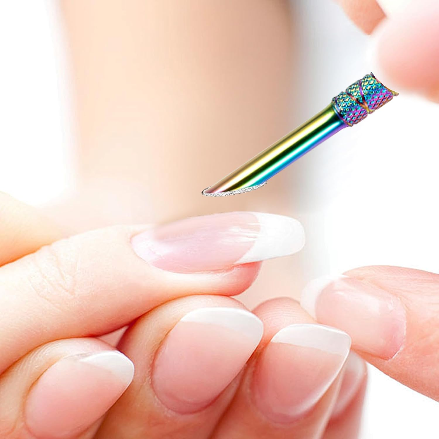 Cuticle Pusher,Stainless 2-In-1 Dual Nail Cuticle Remover,Etching Manicure Scraper Tools Kit Trimmer with 5 Professional Sandpaper,Cuticles Care Pushers Tool for Pedicure (Coloured Pusher) image number 2