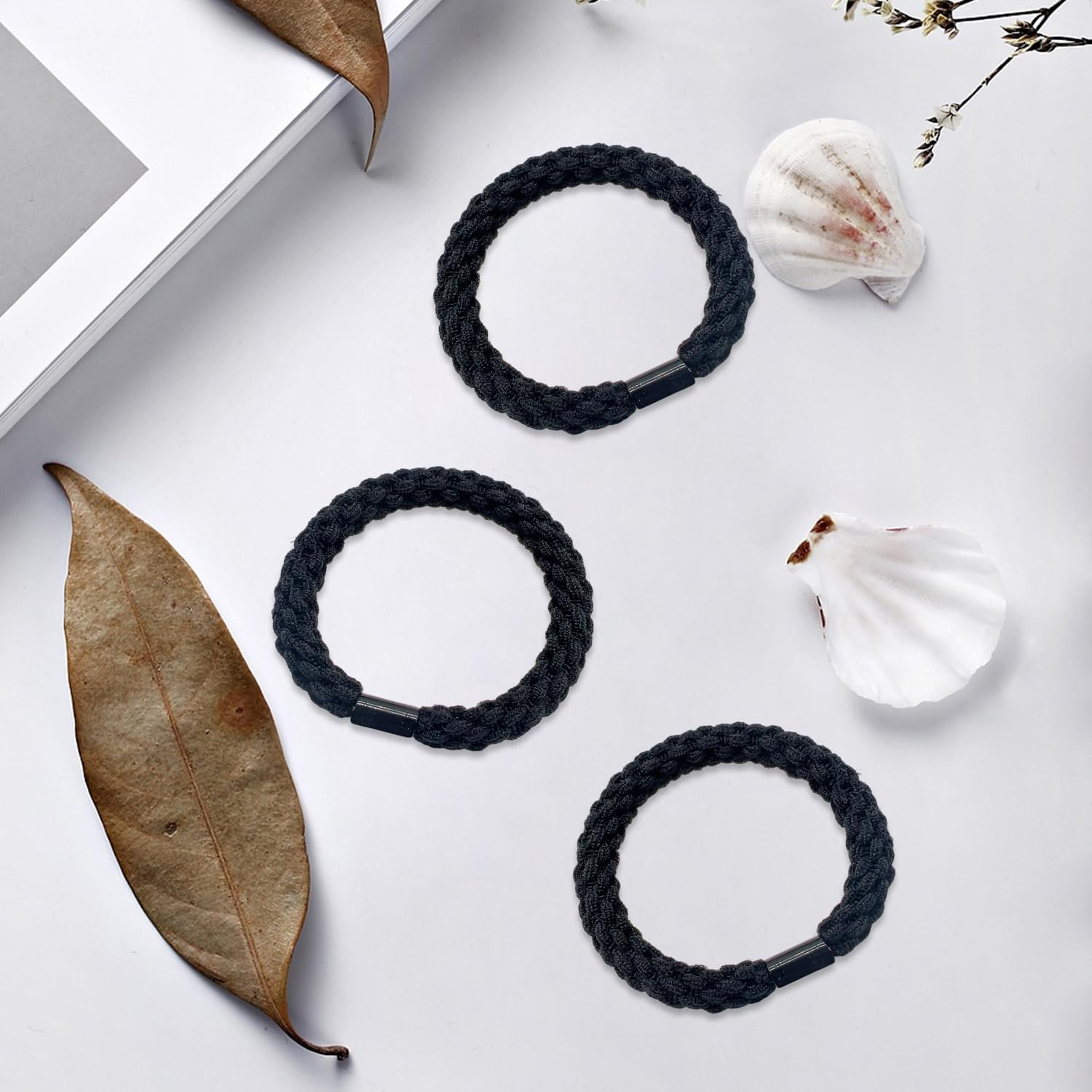 15 Black Hair Ropes, Elastic Female Hair Bands, Sports Running Hair Bands, Headwear for Daily Shopping image number 4