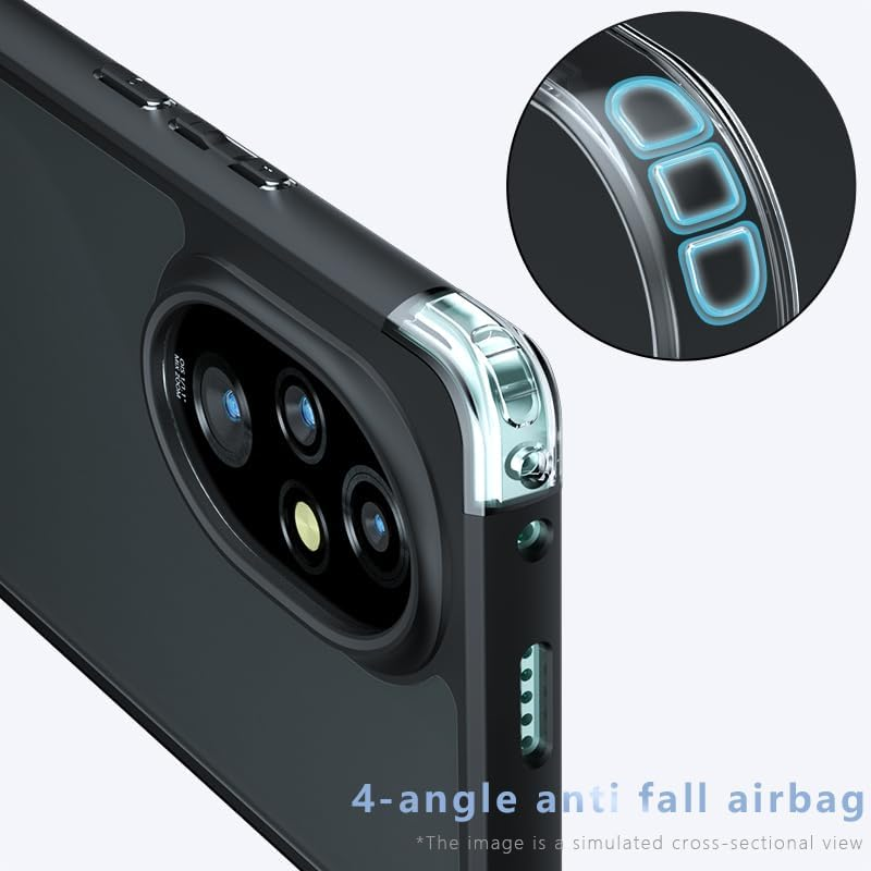 TQLGY Matte Case for Honor 200 Pro 6.78-Inch, Shockproof Military Grade Drop Protection, Frosted Translucent Skin-Touch Hard Back Slim Phone Cover, Transparent image number 1