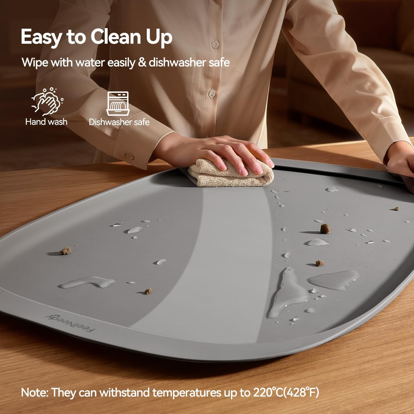 Silicone Dog Food Mat for FEELNEEDY (Large, Gray) image number 5