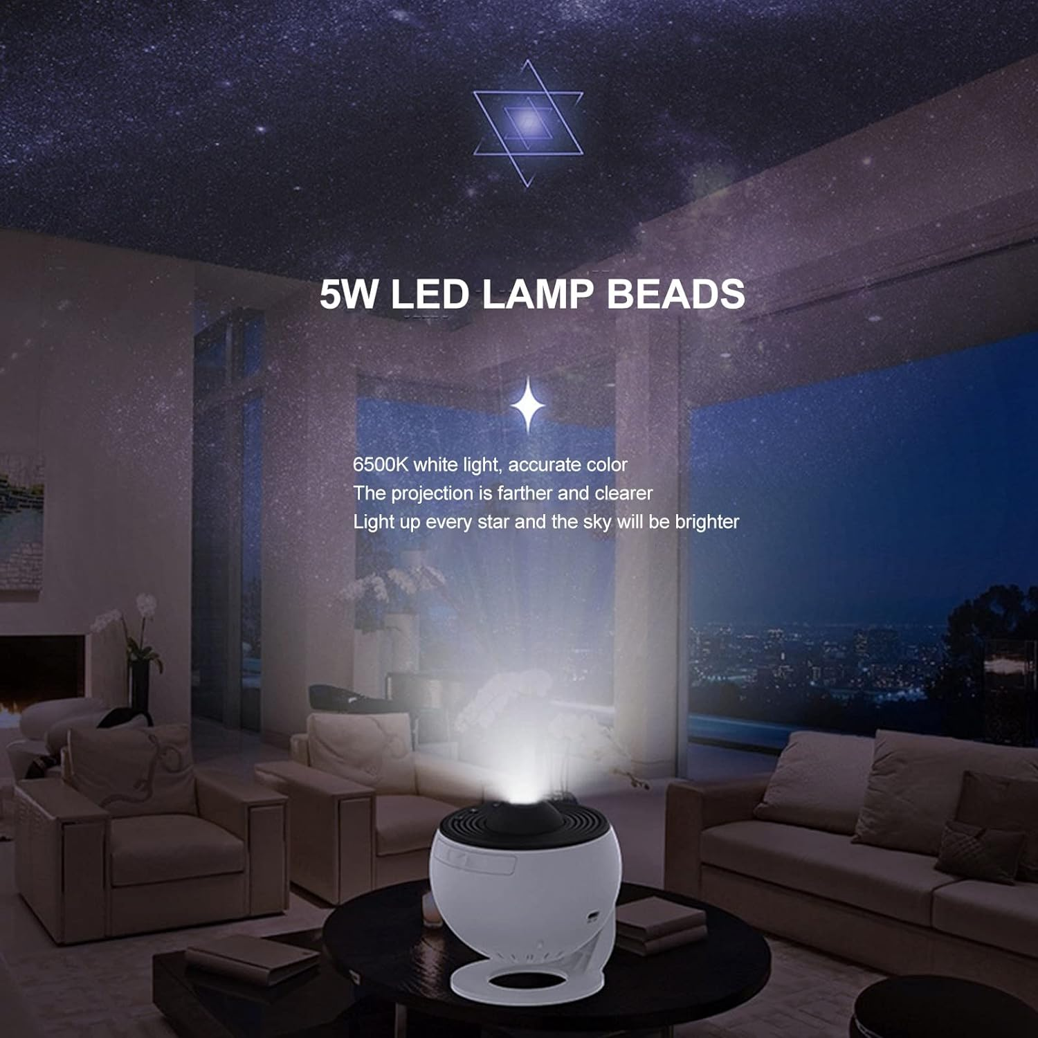 Star Projector, Galaxy Projector 12 Themes to Meet the Fantasy of the Starry Sky, Extreme Romantic Maker Home Planetarium Rechargeable HD Projector for Kids Adults Gaming Room Home image number 3
