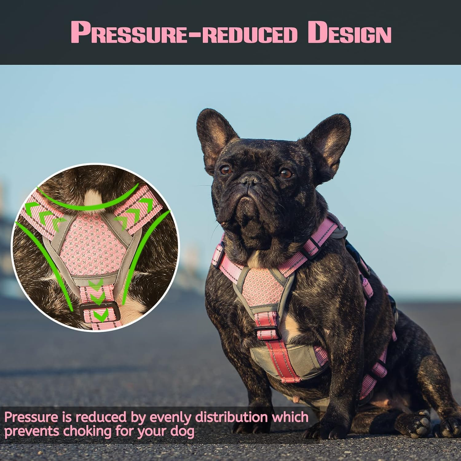 Escape Proof Dog Harness, Multi-Support Harness, Fully Reflective Harness with Padded Handle, Breathable,Durable, Adjustable Vest for Small Dogs Walking, Training, and Running Gear Pink (Small) image number 2