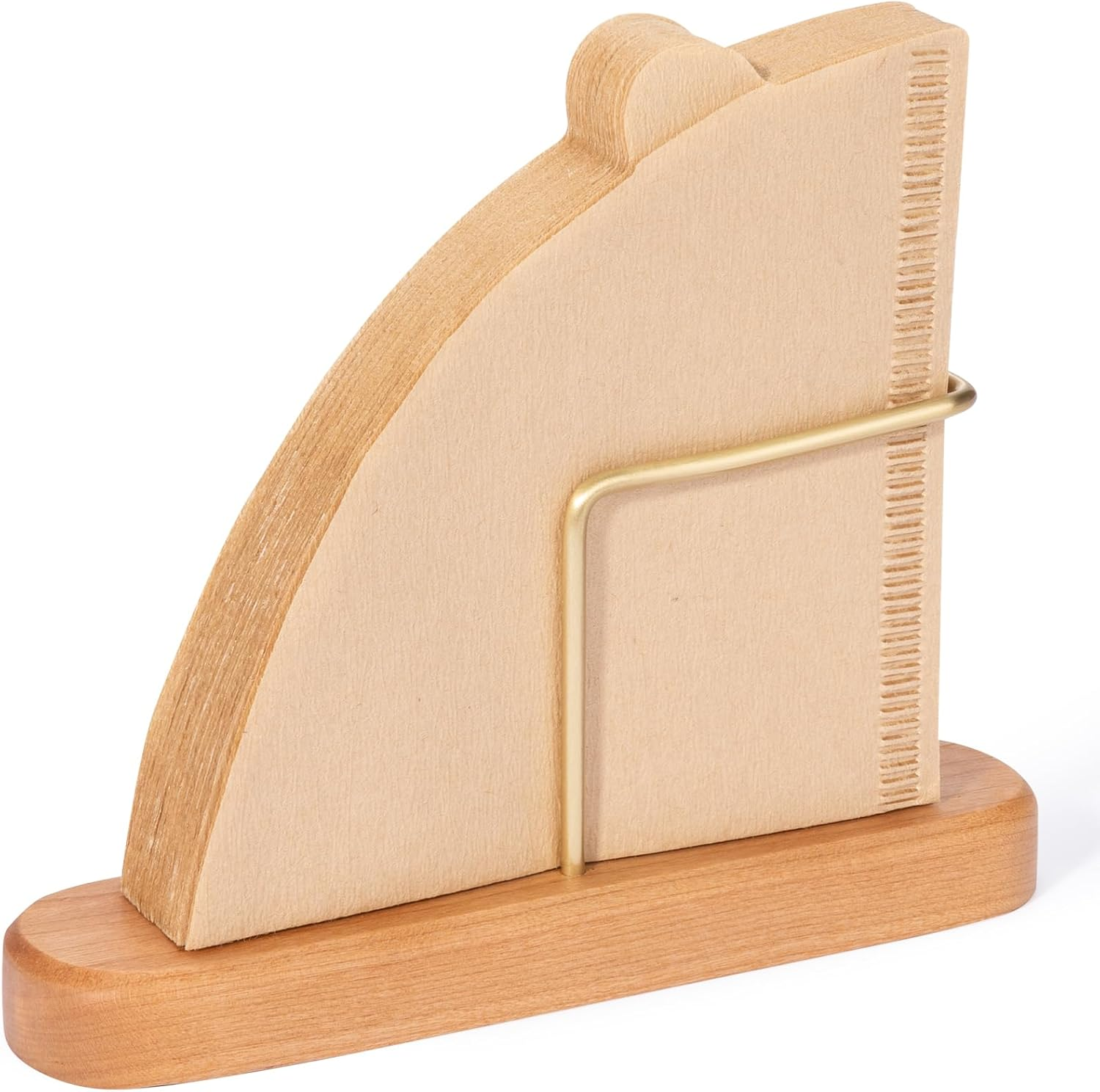 Coffee Filter Holder, Cherry Wood and Brass, V60 Cone Paper Coffee Filters Size 01 and 02, 40Pcs, 1 Count