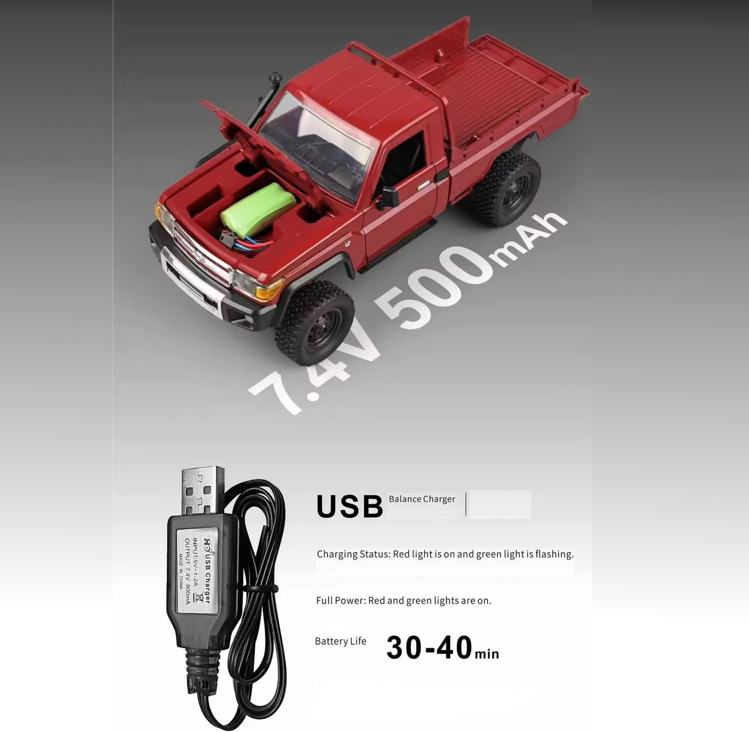 Shabee 1:12 Scale LC70 MN-82 RC Crawler High Speed, Remote Control Car, 4WD All Terrain Truck 2.4 Ghz Radio Controlled off Road 4X4 RC Car for Boys, RC Cars, Trucks with Rechargeable Battery. image number 3