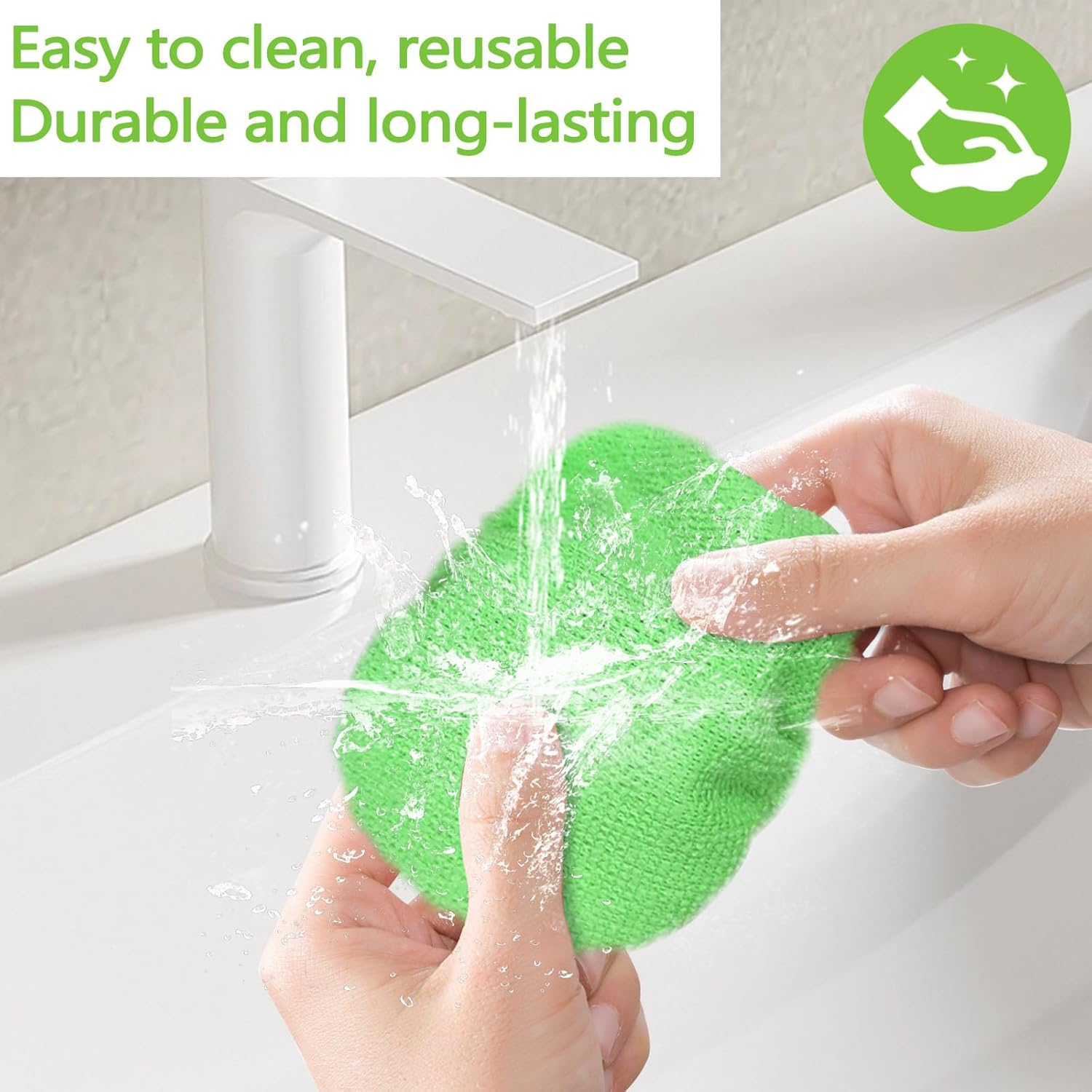 ASTIMESA Green Microfiber Windshield Cleaner Tool Set, Car Window Cleaner with 9 Replacement Cloth, Interior Windshield Cleaning Washer Supplies for Wiper Glass Rear inside Auto Mirror(10) image number 3