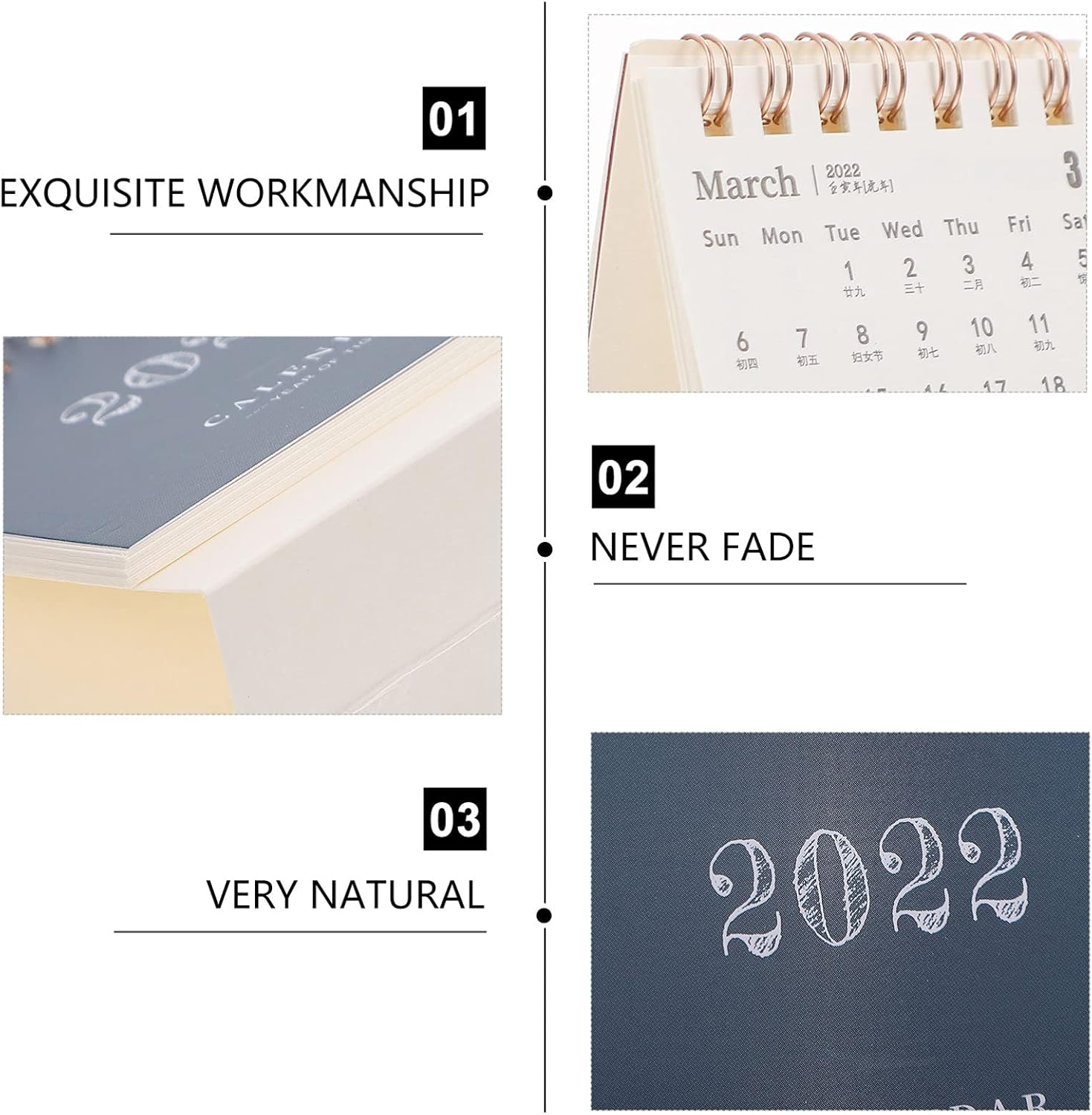 STOBOK 10Pcs Mini Desk Calendar Year Planner Desktop Calendar Tabletop for Office Home Decor Undated Planner Function image number 2