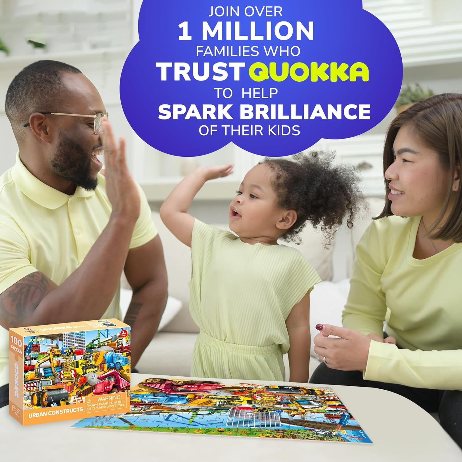 QUOKKA 100 Pieces Solo Assortment Puzzles for Kids - Cars - Toy for Learning Cars,Bugs,Sea & Forest Animals for 3-6 Year Old - Jigsaw Game Boy and Girl