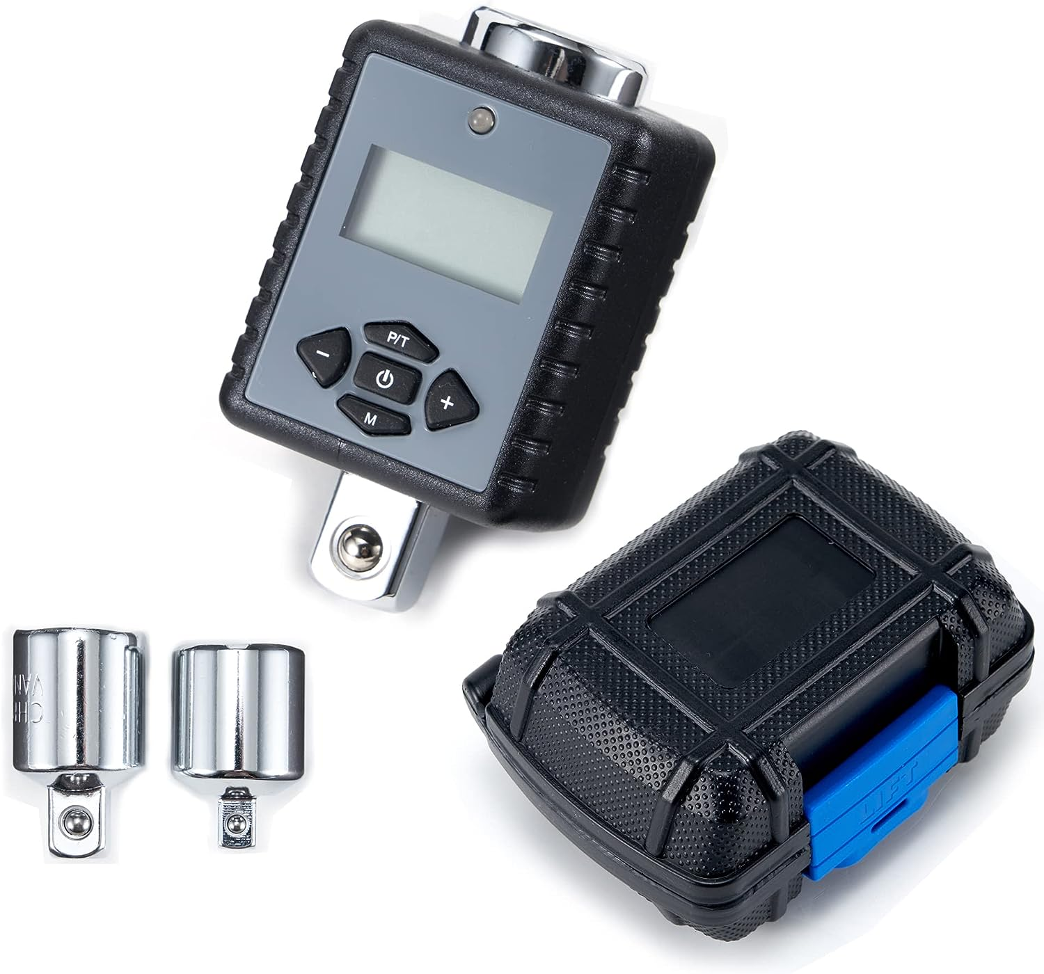 Threeh 1/2''Digital Torque Adapter (12.5 to 250.9 Ft-Lbs.) with Audible&Led Alert (1/2'' Drive & Includes Adapters for 3/8'' and 1/4'')