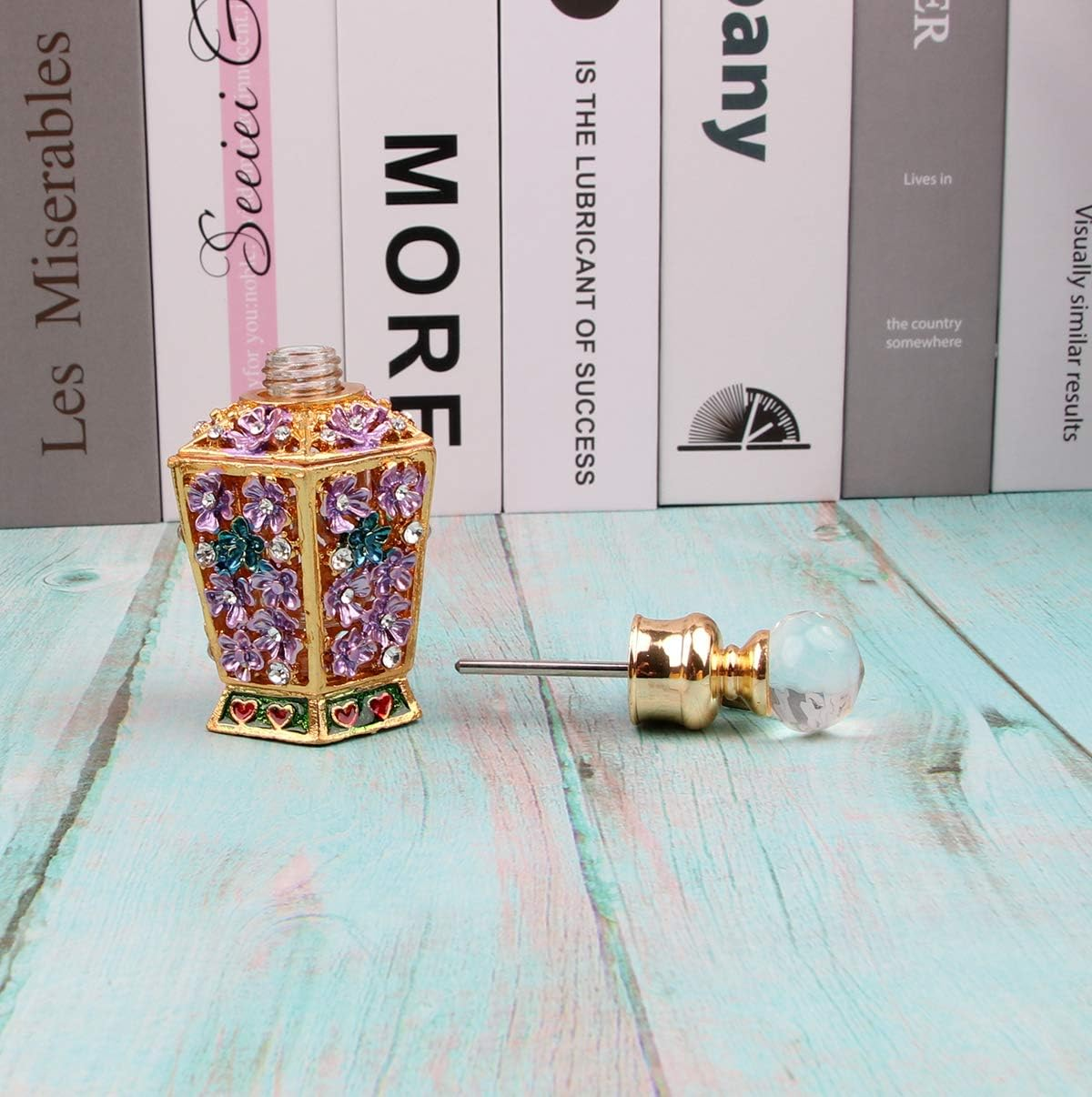 SEVENBEES Classic Vintage Antique Hollow-Out Flower Refillable Perfume Bottle - Bird image number 5