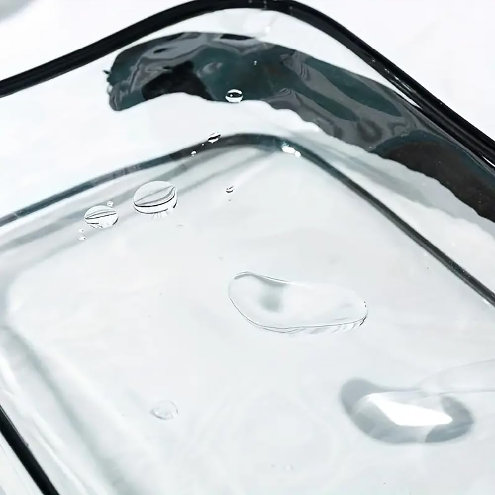 Nayiissi Clear Cosmetic Makeup Bag with Large Opening, Plastic PVC Zippered Travel Accessories Pouch Toiletry Bags for Women Men (Black), Black, with Clear Color, Everything Is Clear at a Glance image number 3