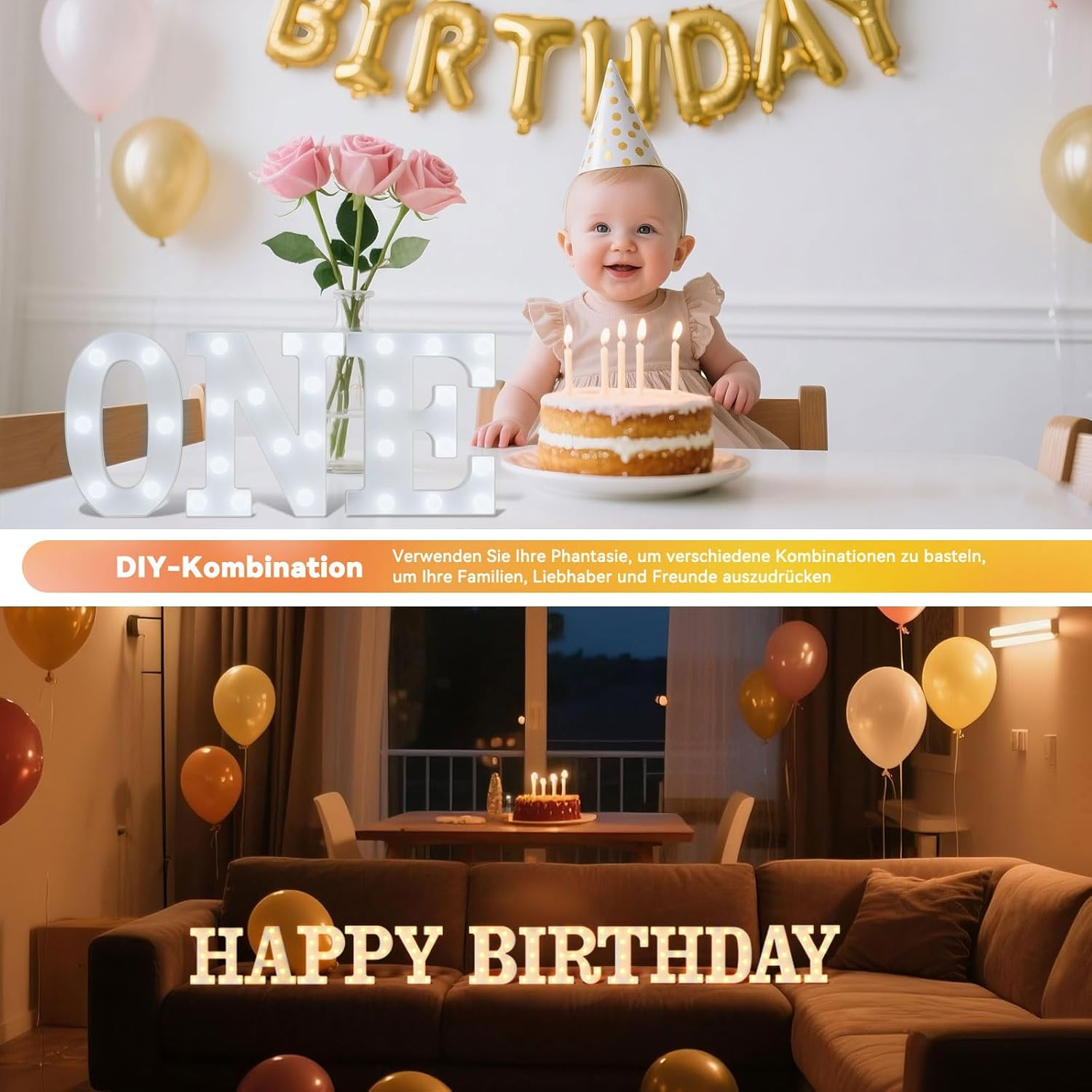 Ledido LED Light up Marquee Letters Sign - Cool & Warm Light up Letters for Birthday Decorations, LED Letter Lights for Proposal Wedding Grad Bar Home Bedroom Table Wall Party Decor, Letter S image number 3