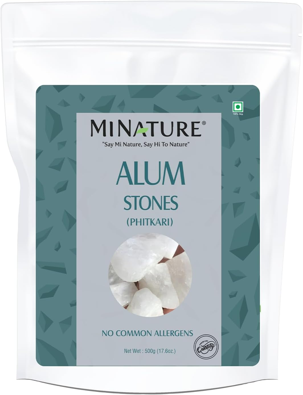 Alum Stone(Phitkari) by Mi Nature | for Skin Care | Water Purify| Pure Alum Stone (Potassium Alum) (Fitkari)|Cruelty Free | Post Shave Use| for Natural Deodorant (500 G (Pack of 1)) image number 5