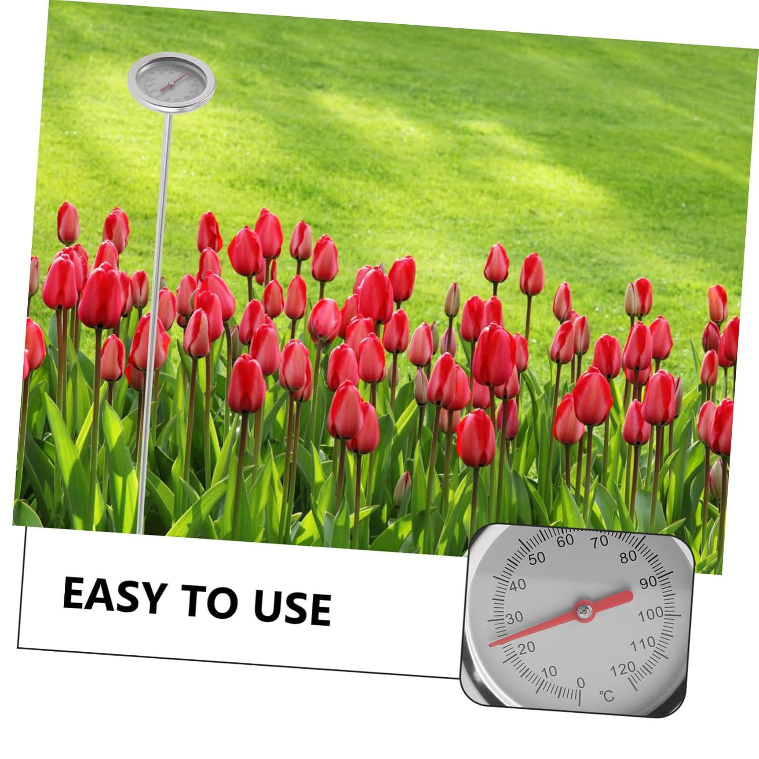 BESPORTBLE Precise Compost Thermometer Tool with Probe for Gardening Soil Temperature Measurement Reliable Physical Sensing Use Garden Instrument for Moisture and Plant Care image number 6