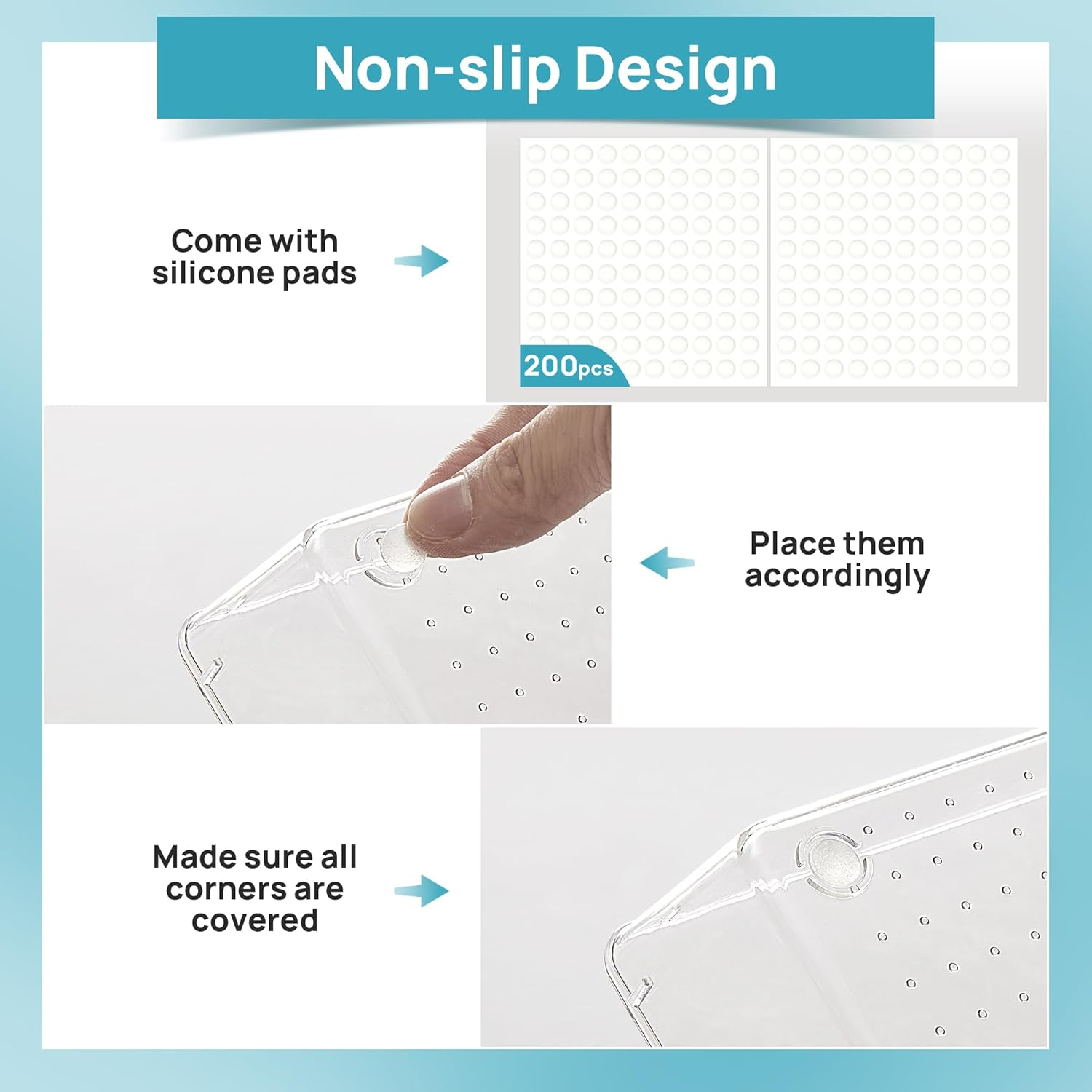 Vtopmart 44 PCS Clear Plastic Drawer Organizers image number 3