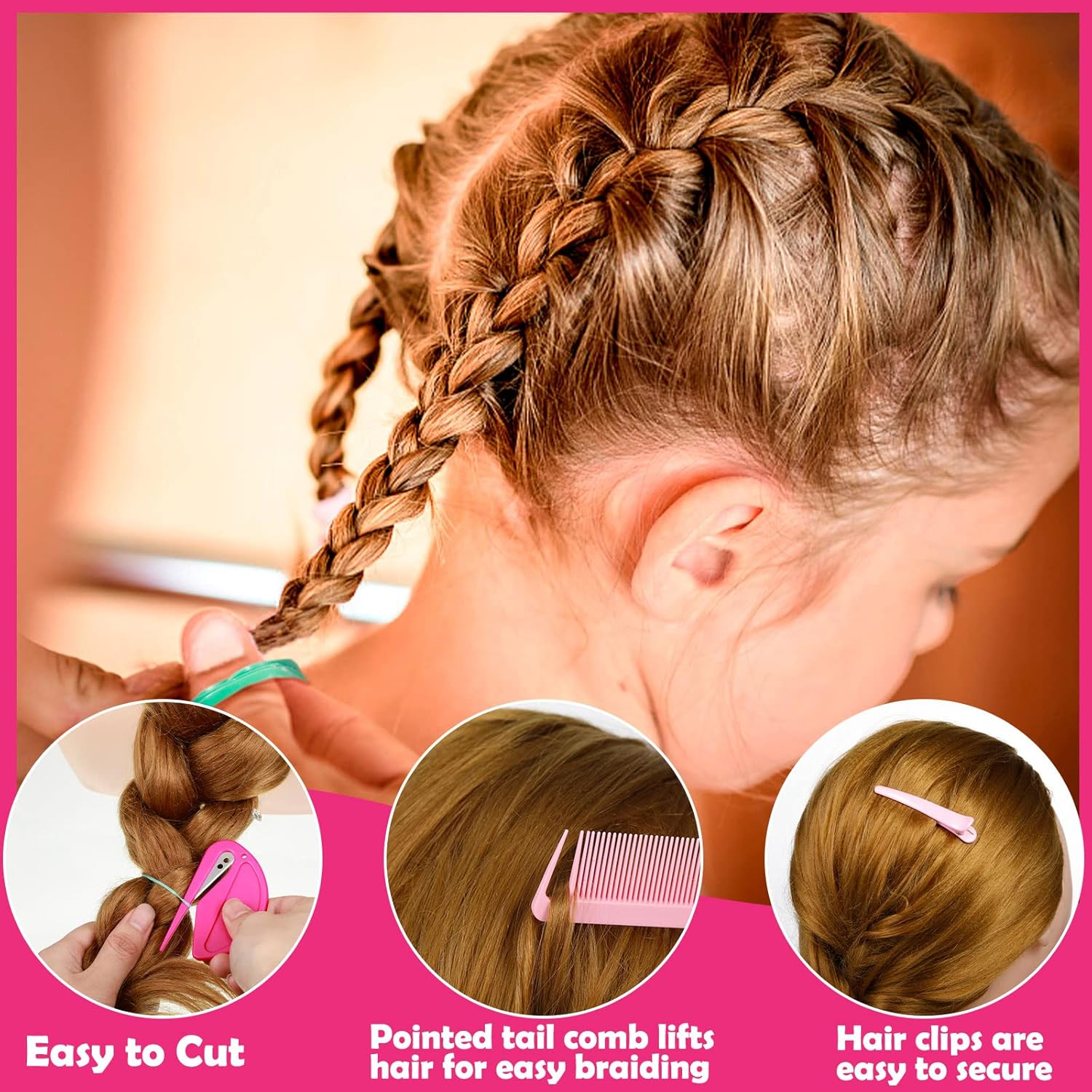 28 Colored Rubber Bands for Hair, 1500 Pcs Small Girls Hair Ties Elastic Hair Ties Hair Rubber Bands with 6 Hair Styling Tools Colorful Hair Accessories for Girls Baby Toddlers Kids image number 3