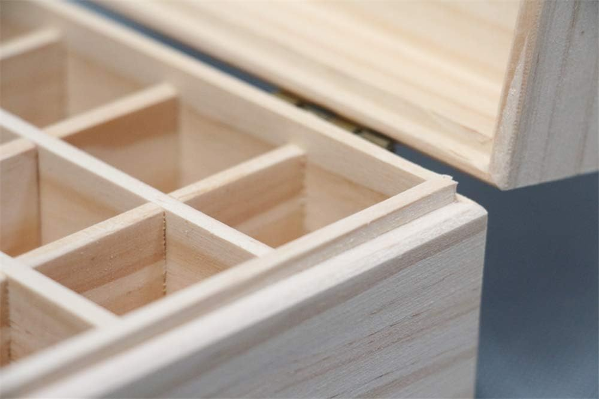Fantasyday Wooden Essential Oil Storage Box Case, Portable Organizer Holds 25 Bottles 5 Ml, 10 Ml and 15 Ml Sizes - Pine Wood Holder Safe for Carrying and Home Storage Display image number 3