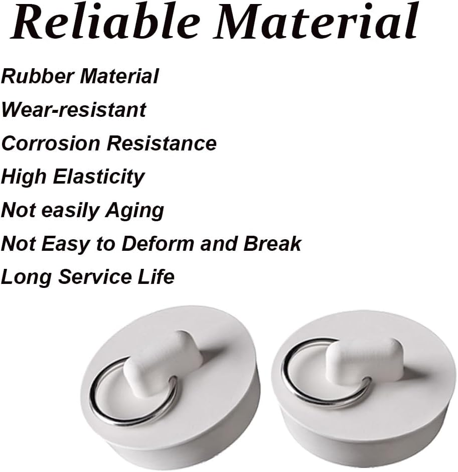 4 Pack Bath Plugs, Rubber Drain Stopper Kitchen Sink Plug with Hanging Ring, Universal Drain Plug Cover for Bathtub Kitchen and Bathroom, 39-41Mm