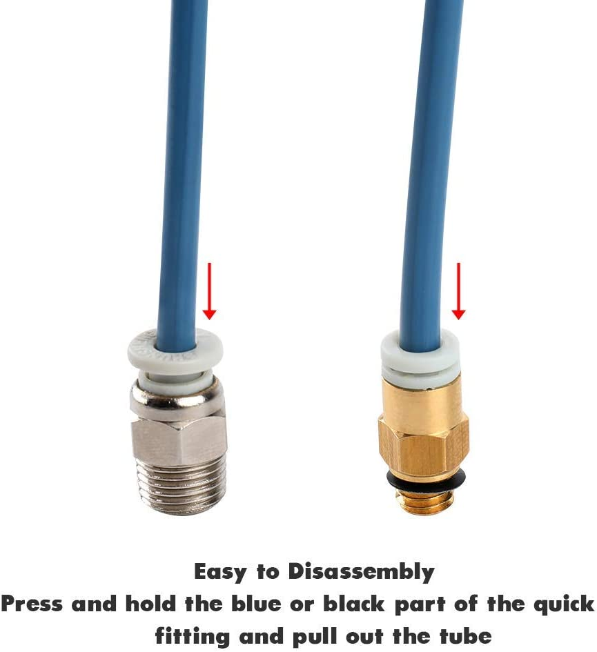 Capricorn Bowden PTFE Tubing 1M XS Series 1.75MM Filament with 2X PC4-M6 & 2X PC4-M10 Pneumatic Fittings & Tube Cutter for Creality Ender 3 V2/ Ender 3/ Ender 3 Pro/Ender 5/ CR-10/10S 3D Printer - 1M image number 4