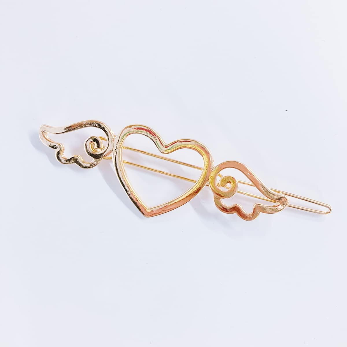 Minacute Q5828 Heart Feather Hairpin, Gold image number 1