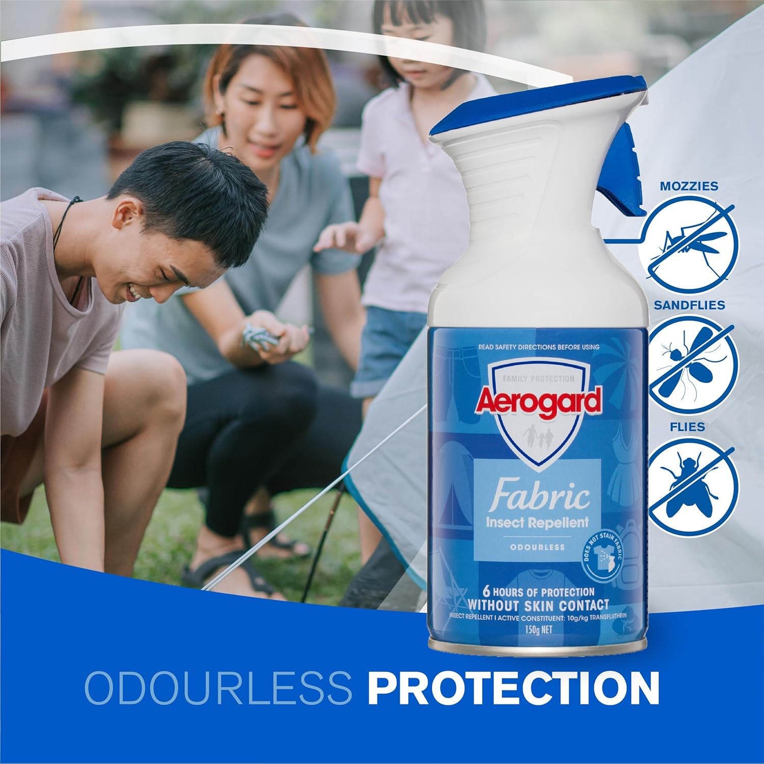 Aerogard Insect Repellent Odourless Fabric Spray, 150 G image number 2