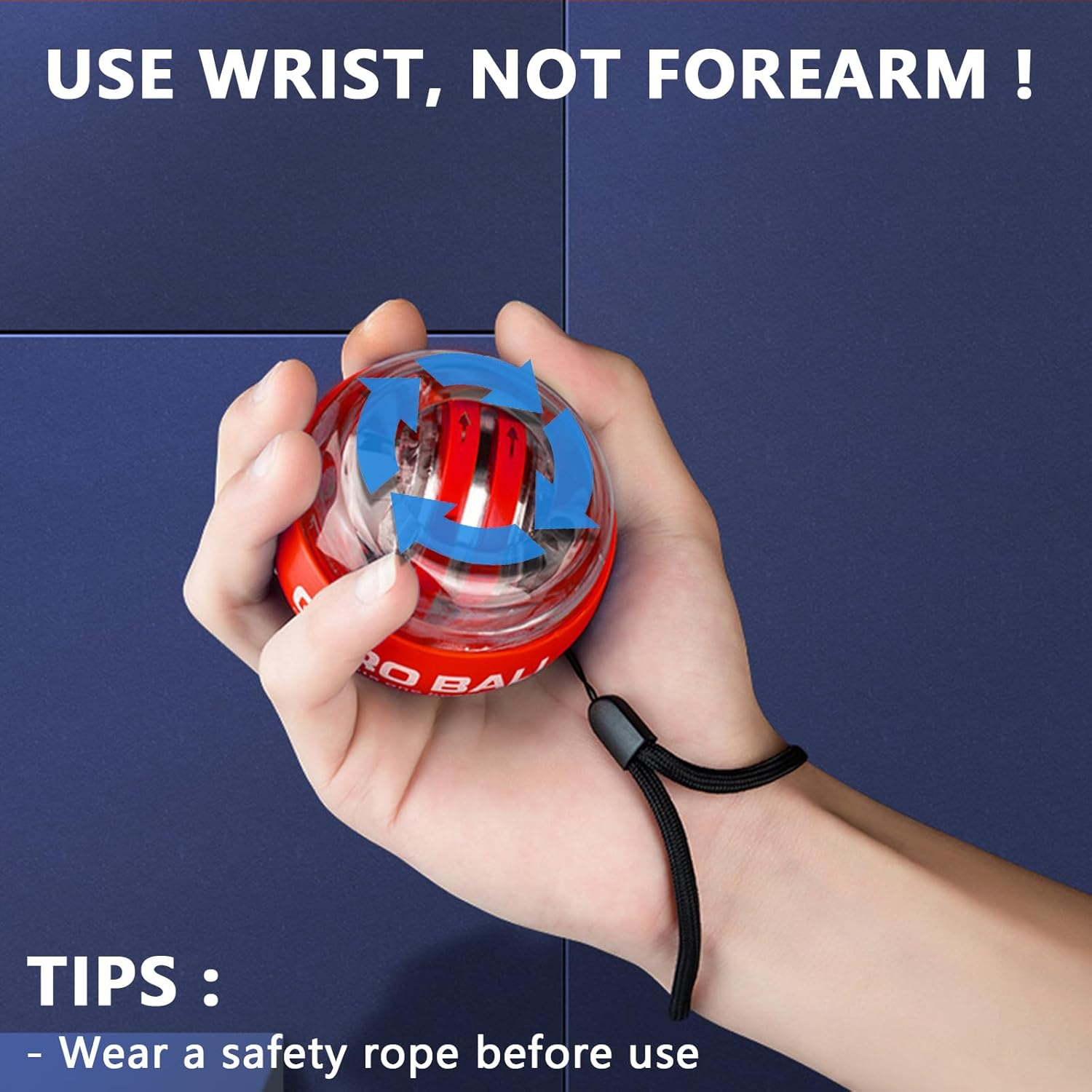 Gyro Ball with LED Lighting, Forearm Exerciser Auto-Start Wrist Strengthener , Lotorr Ball Used to Strengthen Arms, Fingers, Wrist Bones and Muscles image number 2