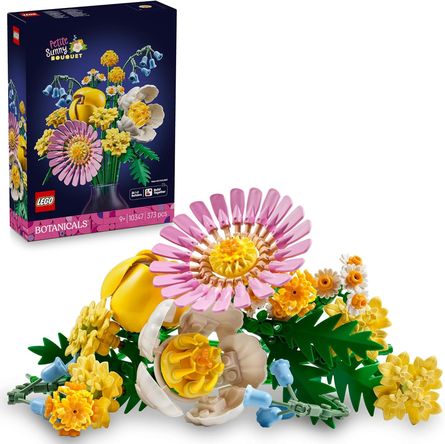 LEGO&reg; Botanicals Petite Sunny Bouquet 10347 Flower Decor DIY Building Kit for Kids, Birthday Toys for Girls, Boys and Flower Lovers, Desk Toy, Spring Nature Decoration, Artificial Floral Display image number 3