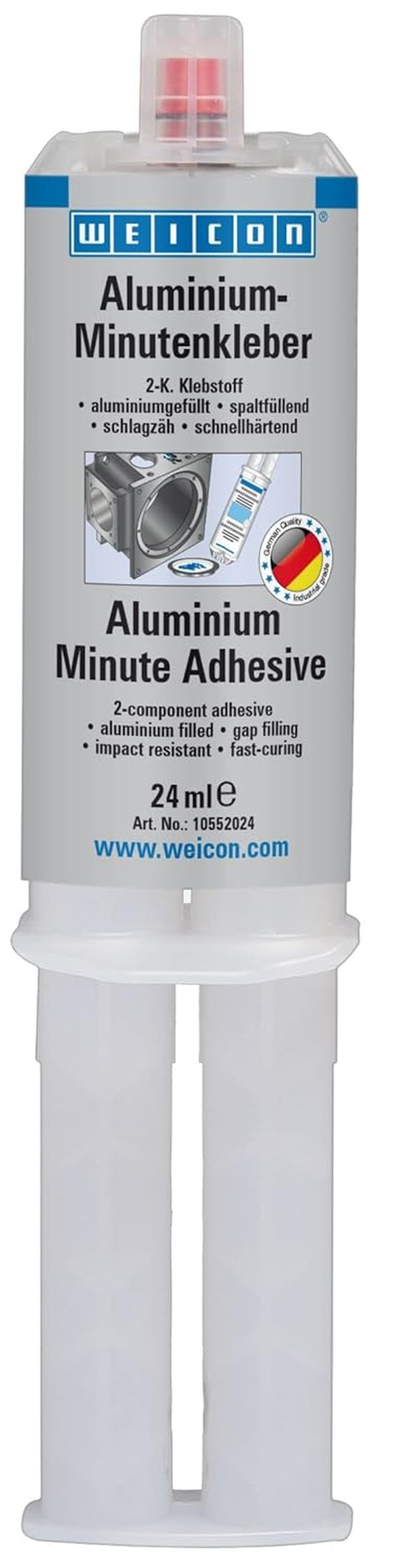 WEICON 10552024 Aluminium Minute Adhesive 24 Ml Fast-Curing 2-Component Epoxy image number 2
