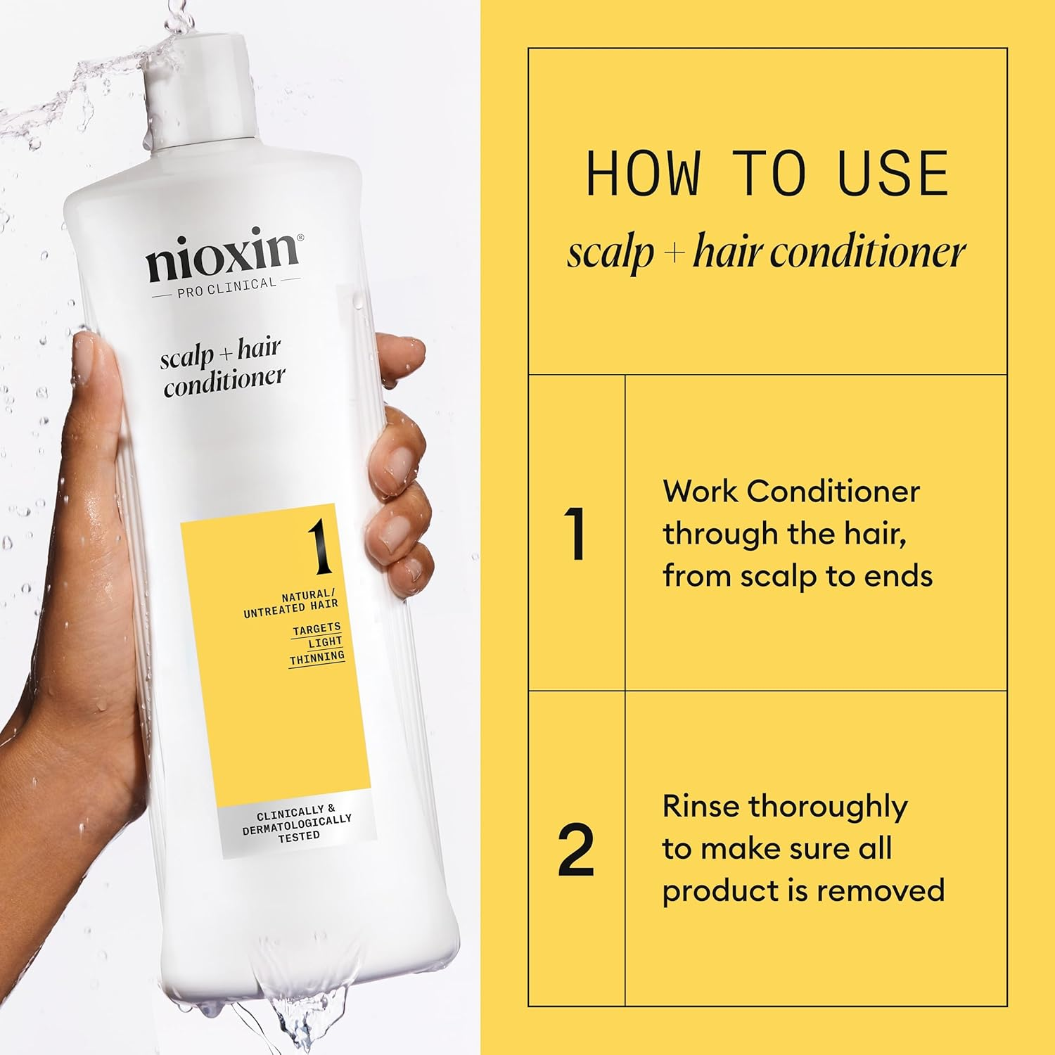 Nioxin Density System 1 Scalp Therapy Conditioner (Natural Hair, Light Thinning) 1000Ml image number 6