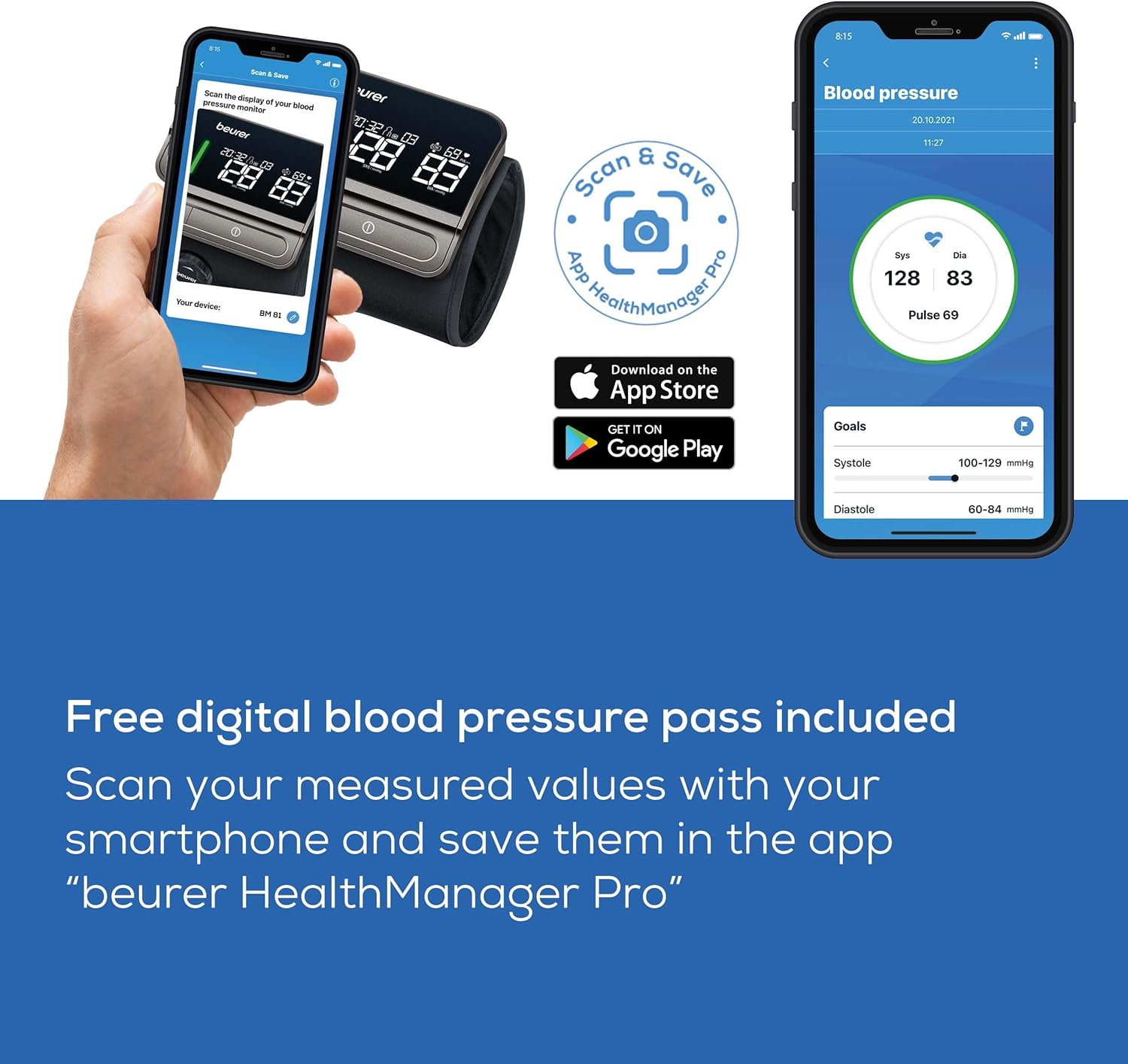 Beurer BM81 Easylock, Automatic Blood Pressure Monitor, Clinically Validated, Smart Blood Pressure Machine without Cables, Gentle Pressure Build-Up & Fast Measurement Time image number 6