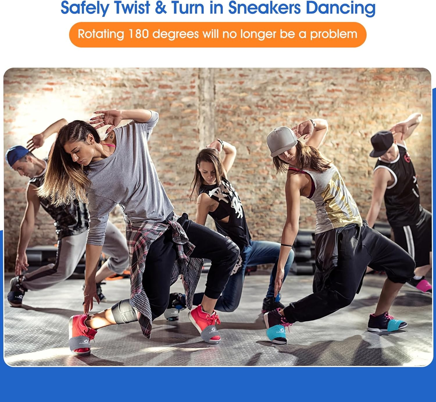 6 Pairs Dance Shoe Socks on Smooth Floors over Sneakers,Shoe Cover Dancing Shoe Sliders Dancers Turning Socks Protect Knees image number 4