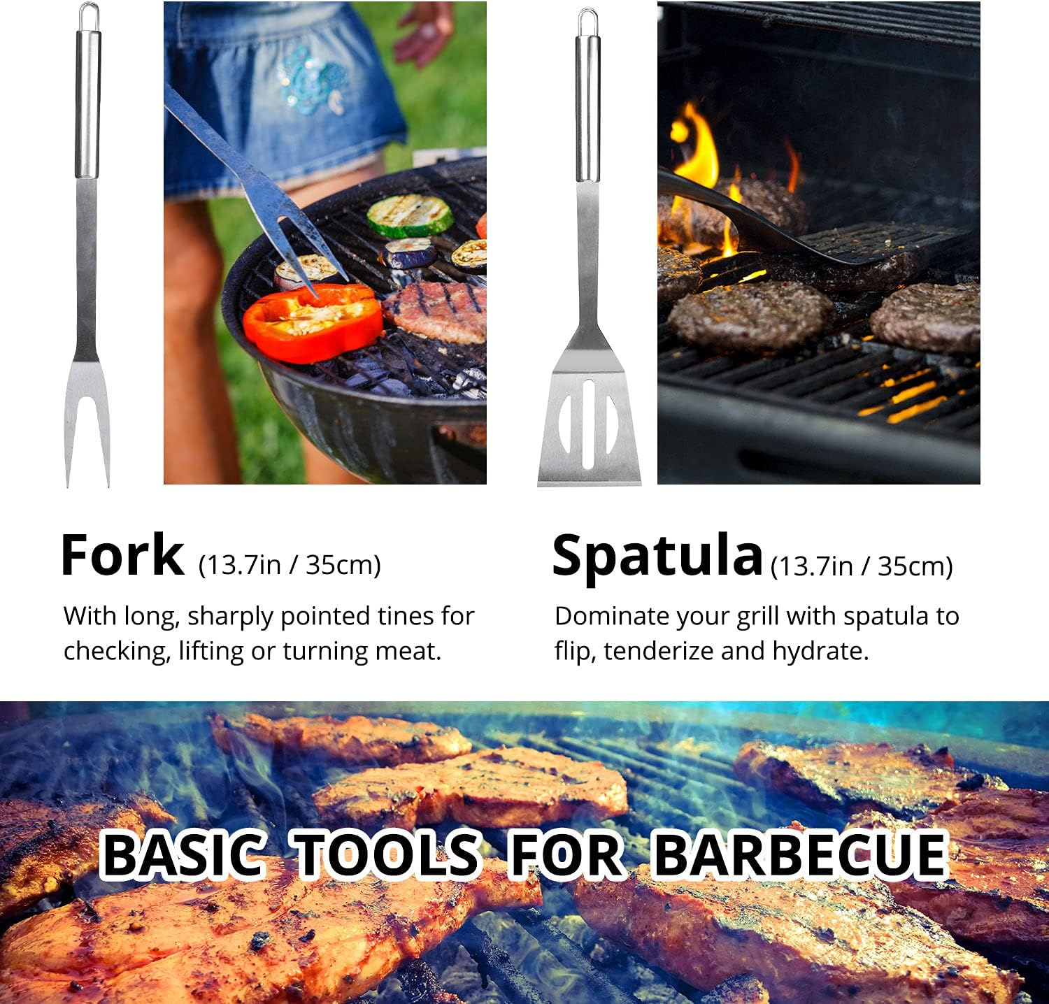 Barbecue Cutlery Set Professional Barbecue Accessories Grill Tool with Easy to Carry Bag for Men Gift (9 Pieces) image number 6