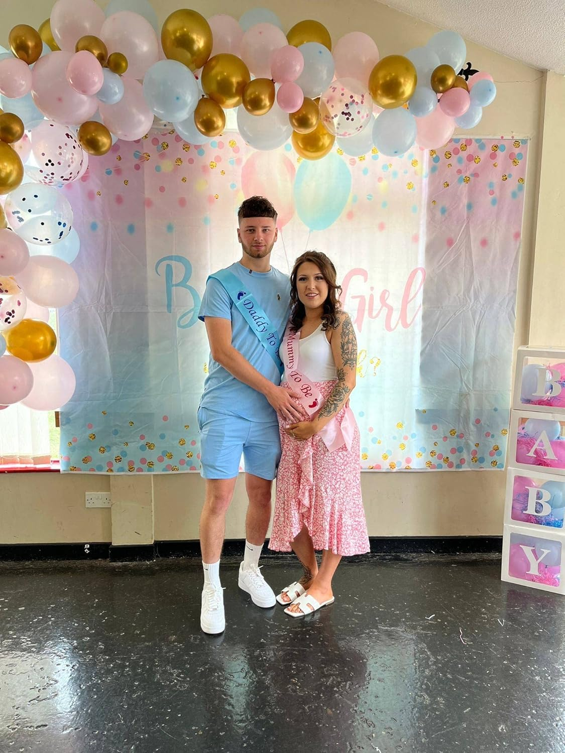 Mummy to Be Sash Blue, Satin Baby Shower Decorations, Gifts for Her, Sash Bundles Daddy - Big Sister - Grandma - Nanny - Auntie to Be Sash, 3 Colours (Pink, Blue, White)